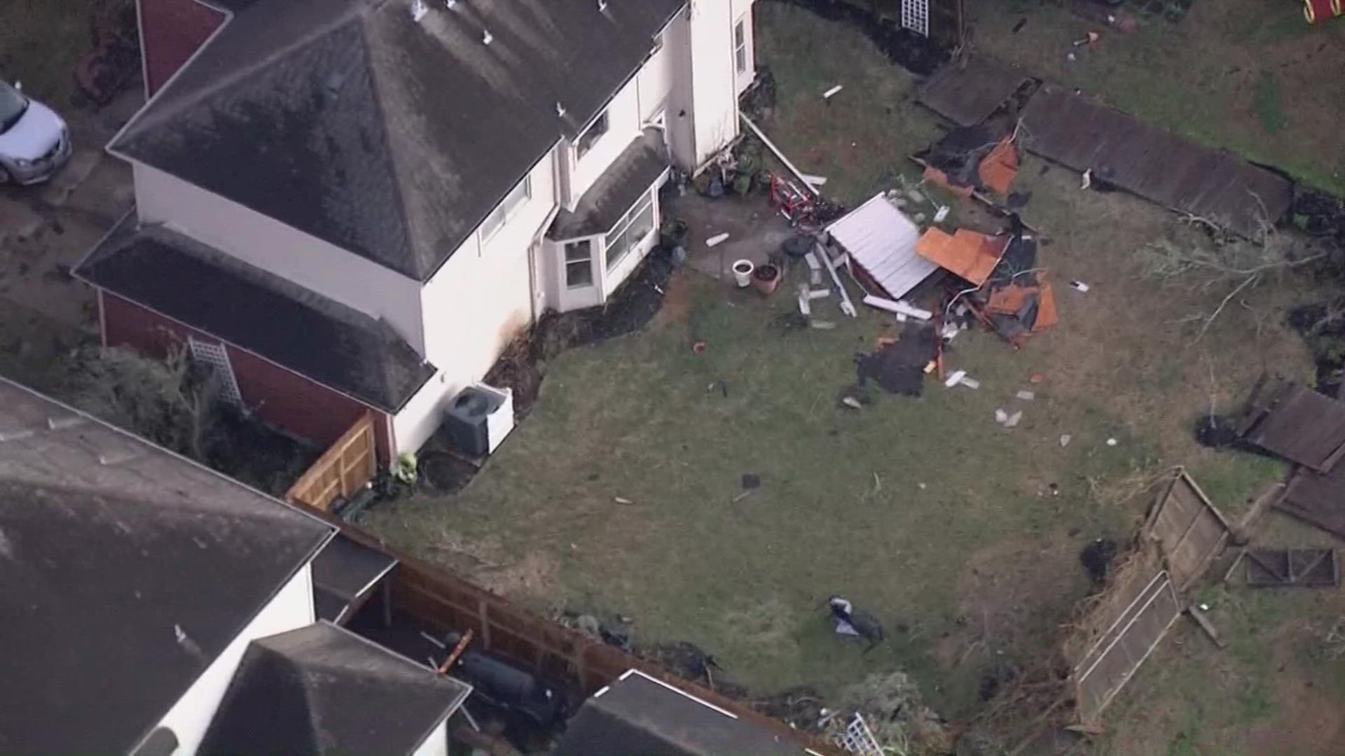 KHOU had a chopper in the air to capture othe aftermath of storms that hit the area earlier Tuesday.