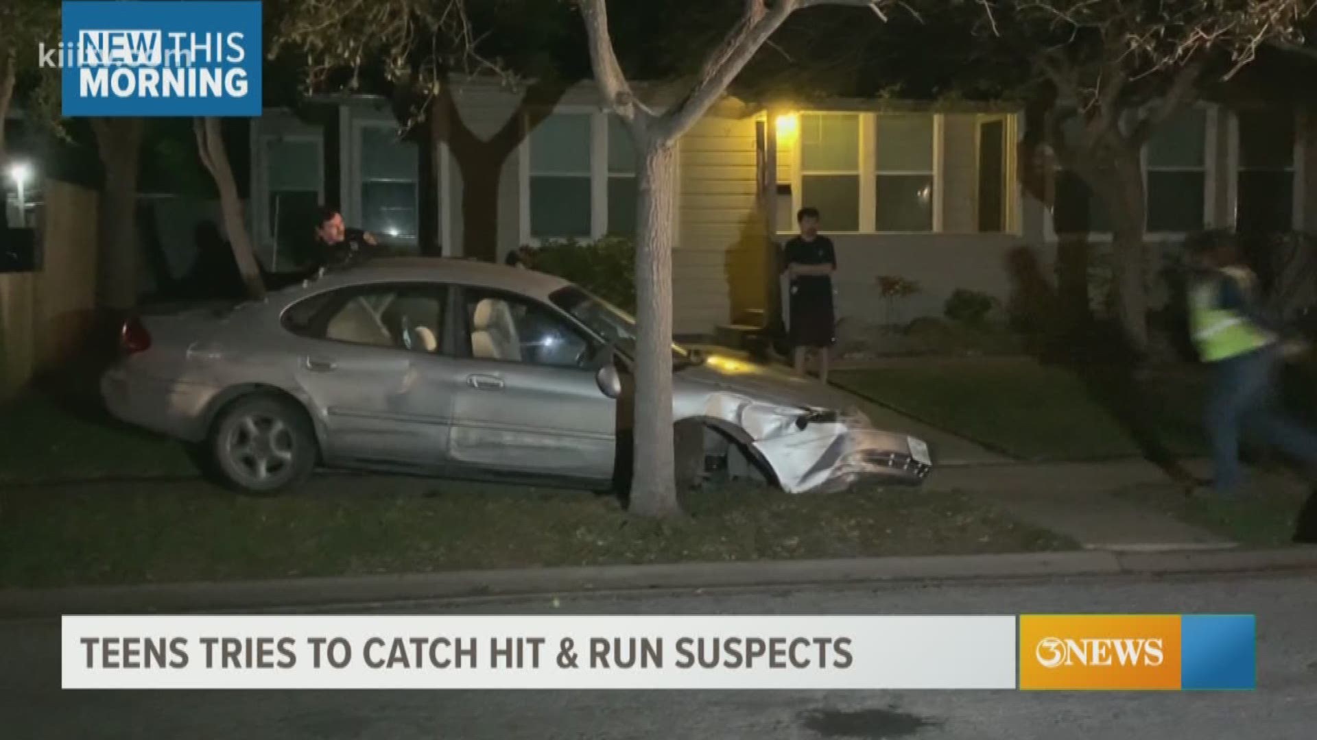 Corpus Christi police are looking for the people responsible for a hit-and-run that left three vehicles badly damaged early Thursday morning.