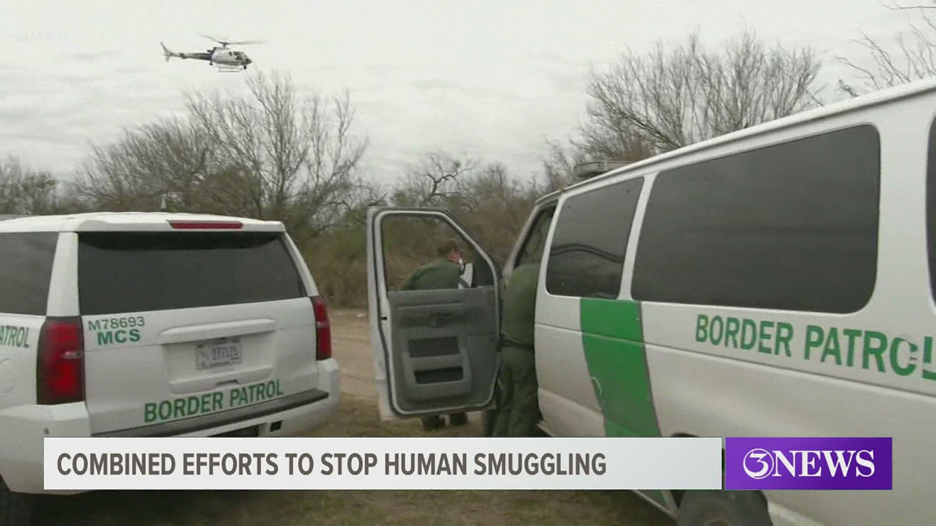 Helicopters are being used to pursue and stop human smugglers on Texas highways.