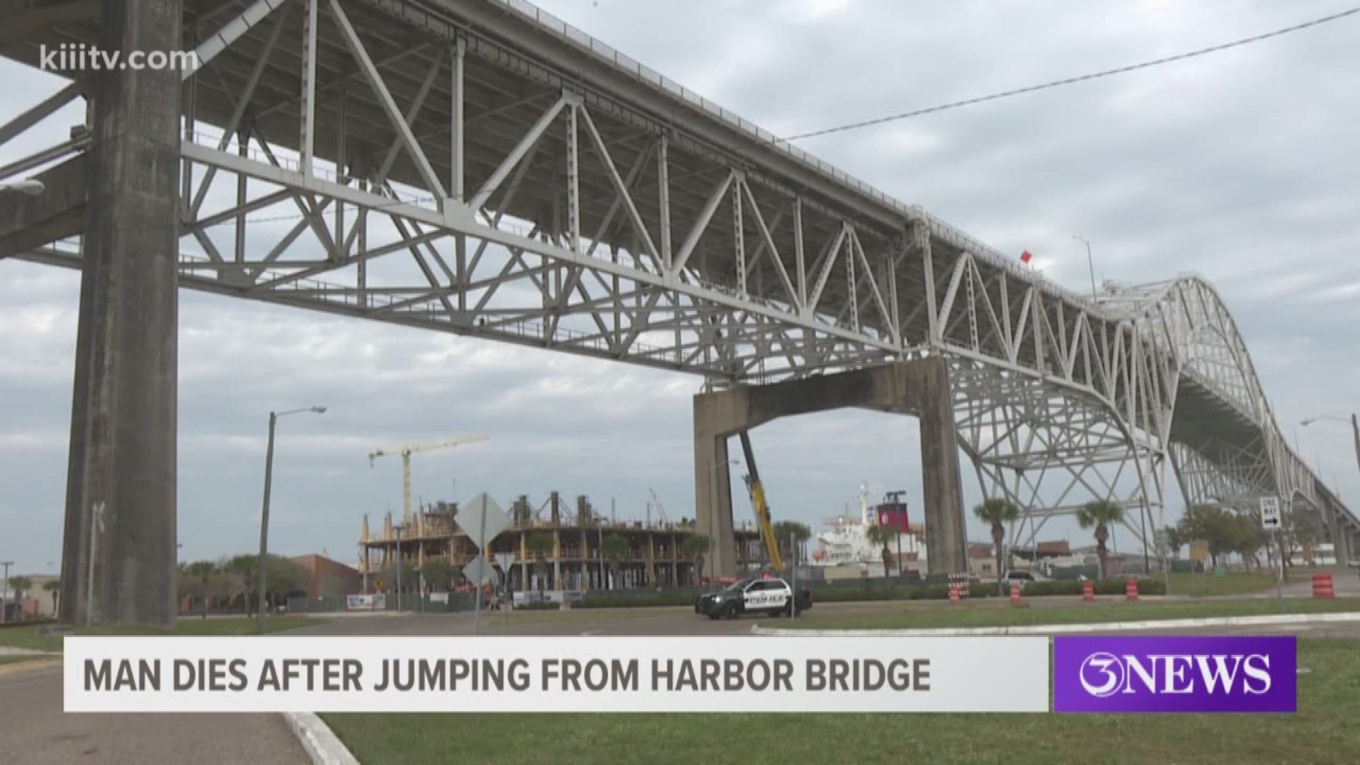 On Monday, emergency crews responded to an area near the Ortiz Center for a man who reportedly jumped from the Harbor Bridge