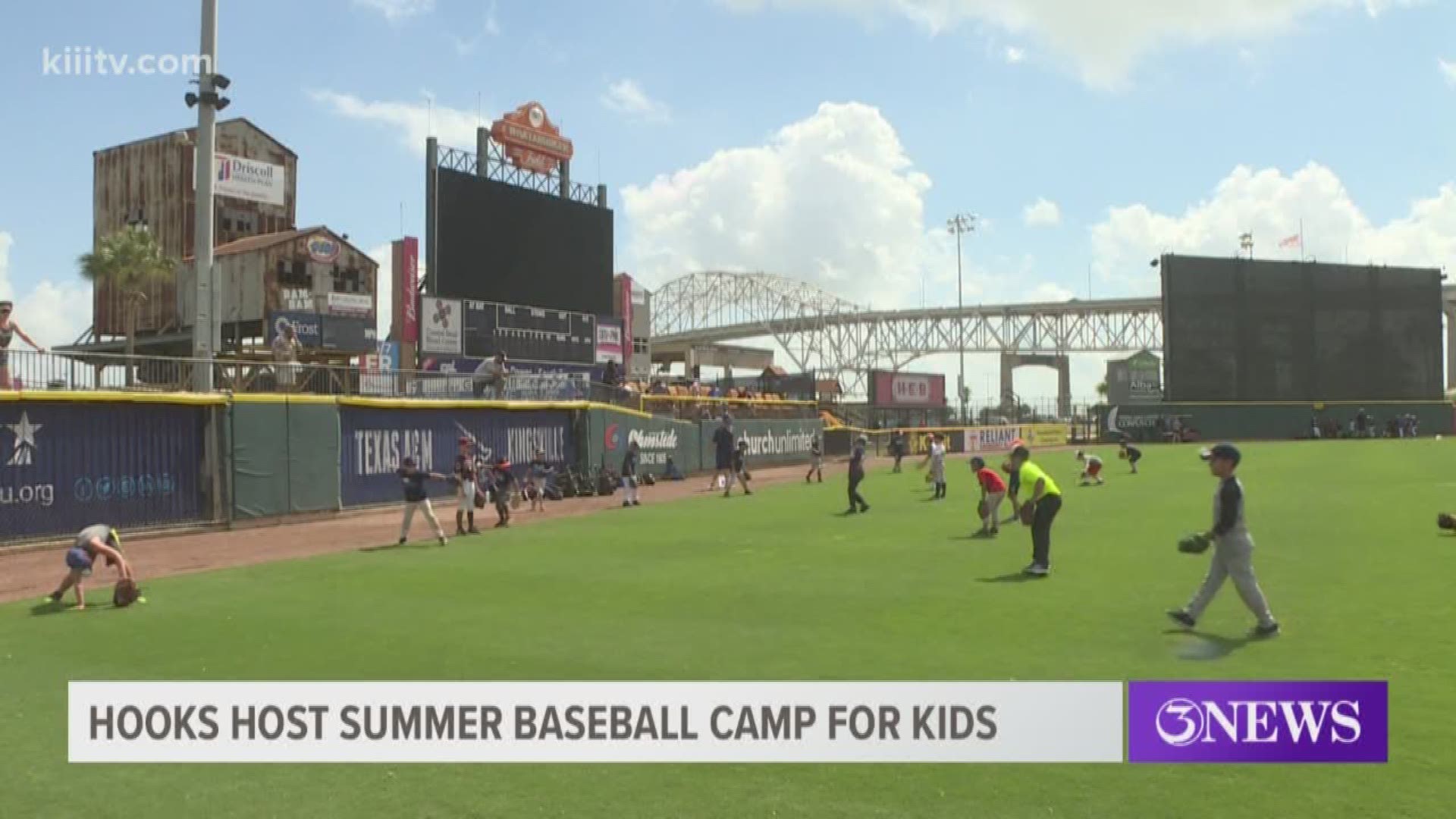 Some kids had the opportunity to play baseball Thursday with the Corpus Christi Hooks at Whataburger Field during the 2019 Hooks Baseball Camp.