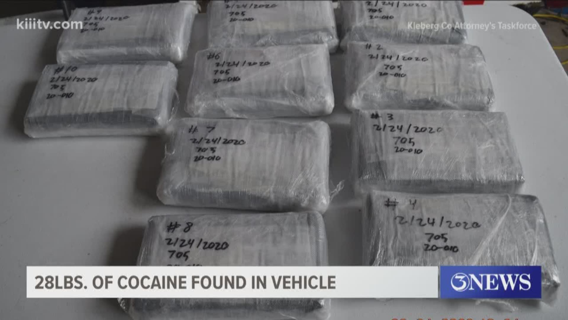 Two people are in jail after law officers found nearly 30 pounds of cocaine hidden in the vehicle they were driving.