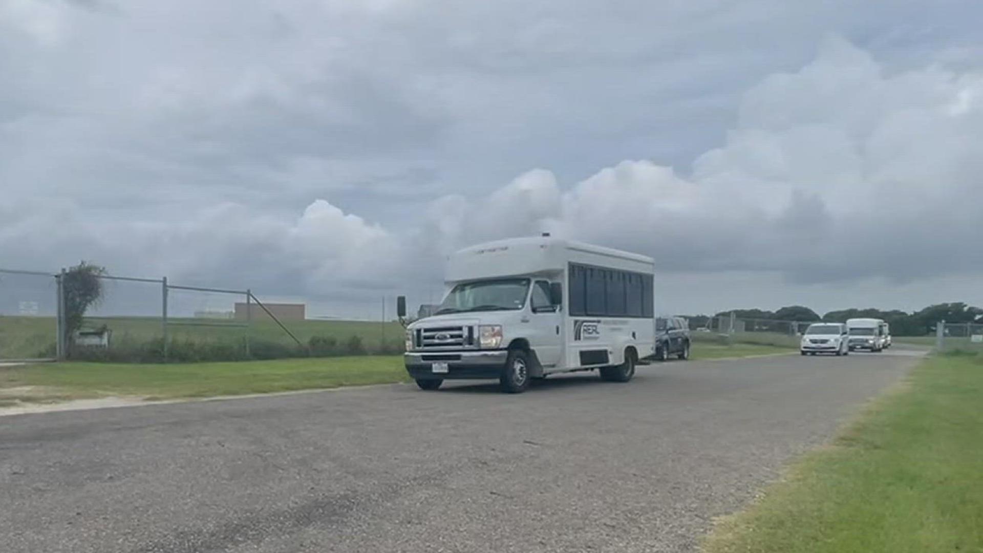 The transportation service picked up residents from their homes to take them to the airport so they could evacuate ahead of the storm.