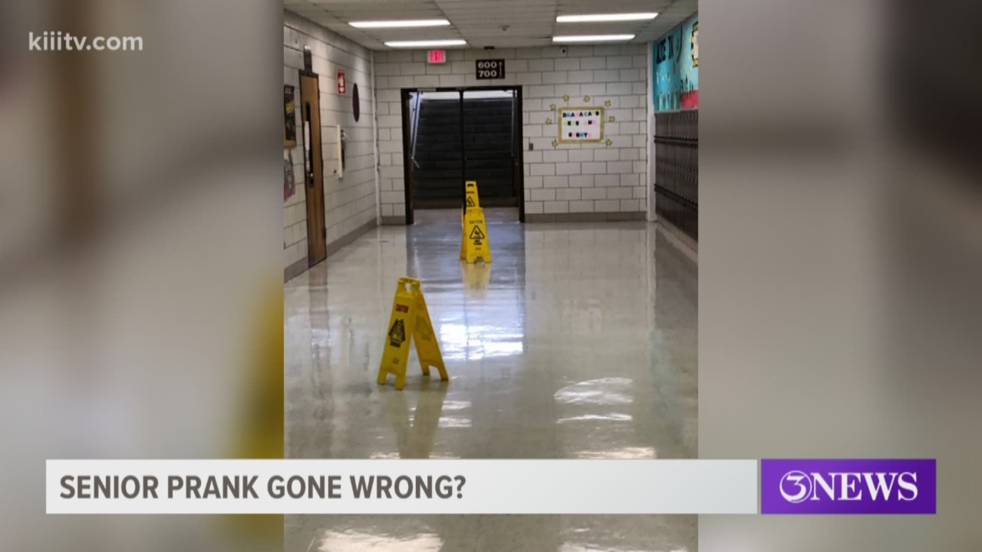 A senior prank at Calallen High School forced students and staff into the cafeteria for the school day as crews worked to clean the facility.