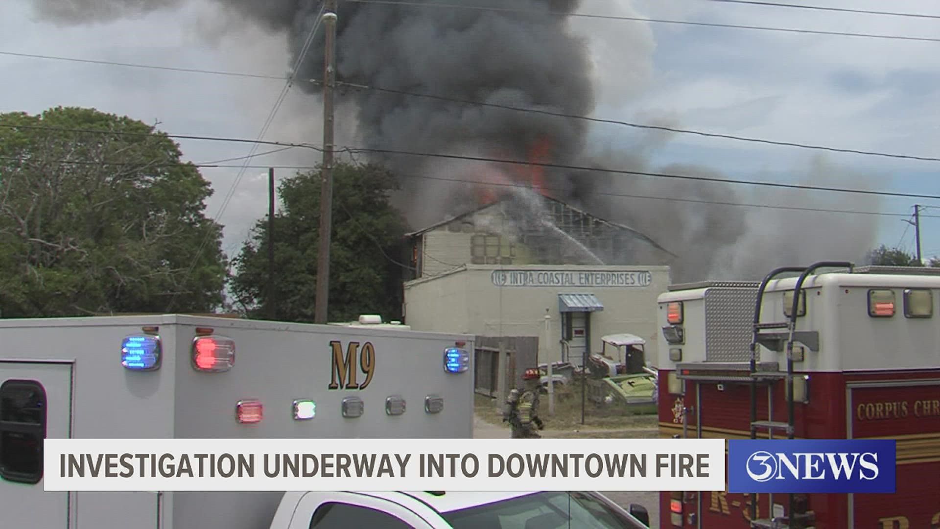 The fire broke out just after 1 p.m. on the 900 block of Staples St.