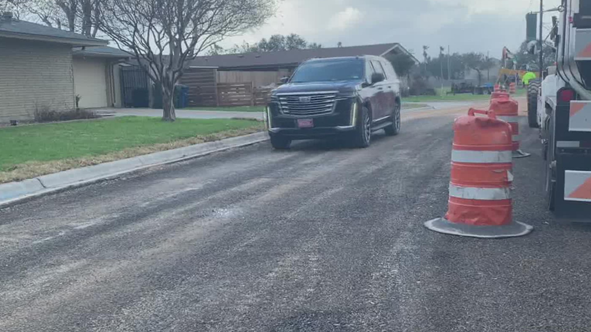 What city crews noticed was that the drainage was not good along the street. The curbs were sinking down into the ground.