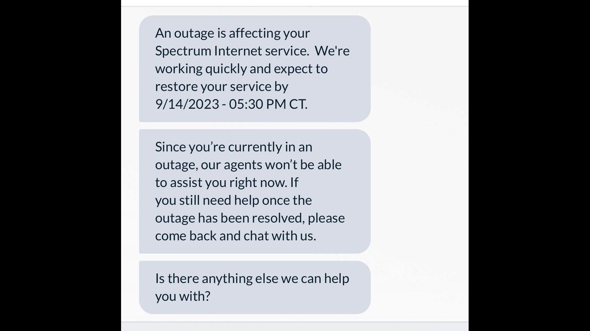 An Internet, phone and cable outage is affecting Coastal Bend Spectrum customers.
