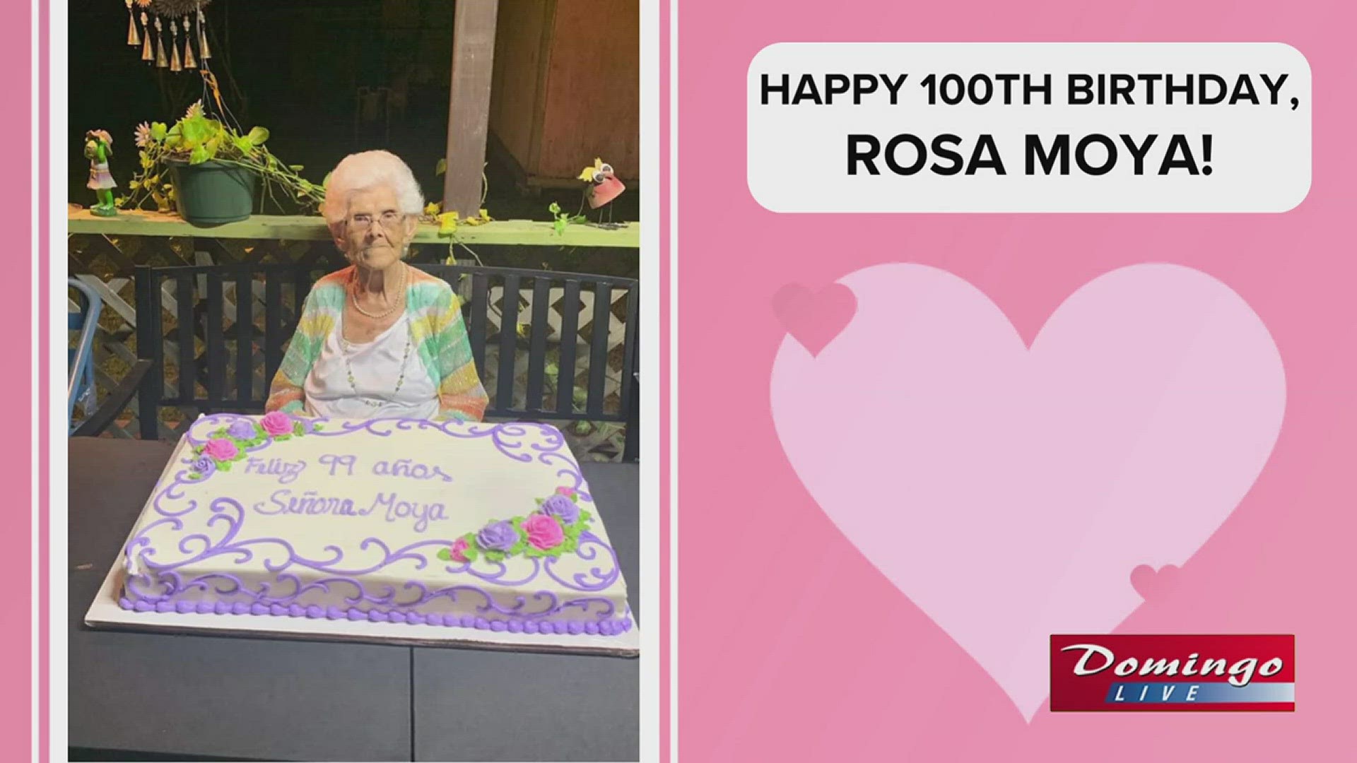 Thank you to everyone for watching and sending us such thoughtful gifts – and happy 100th birthday to the greatest gift of all, Rosa Moya!