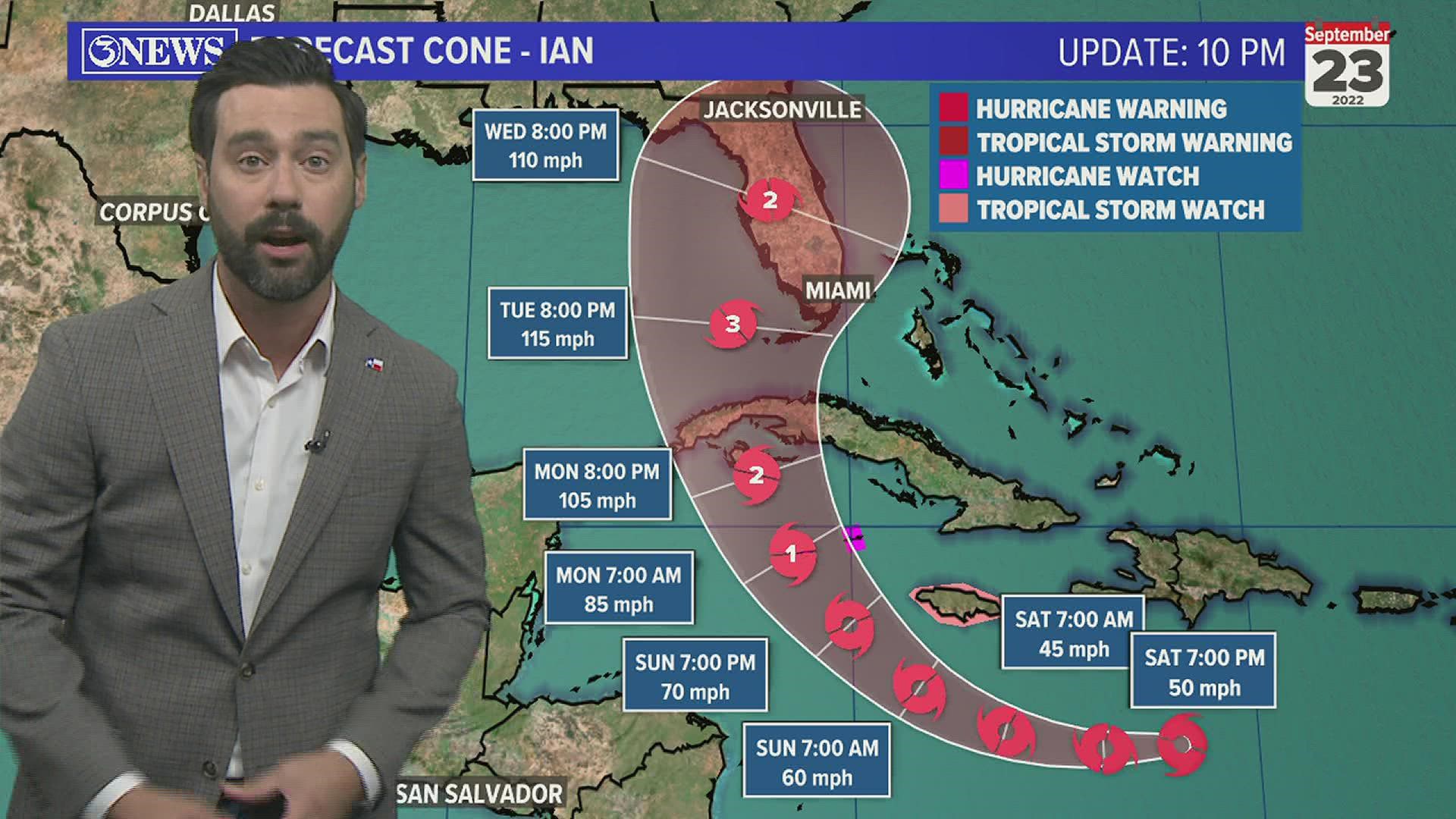 While the Atlantic remains very active, it's Tropical Storm Ian to watch for locations in the Eastern Gulf of Mexico; including Florida.