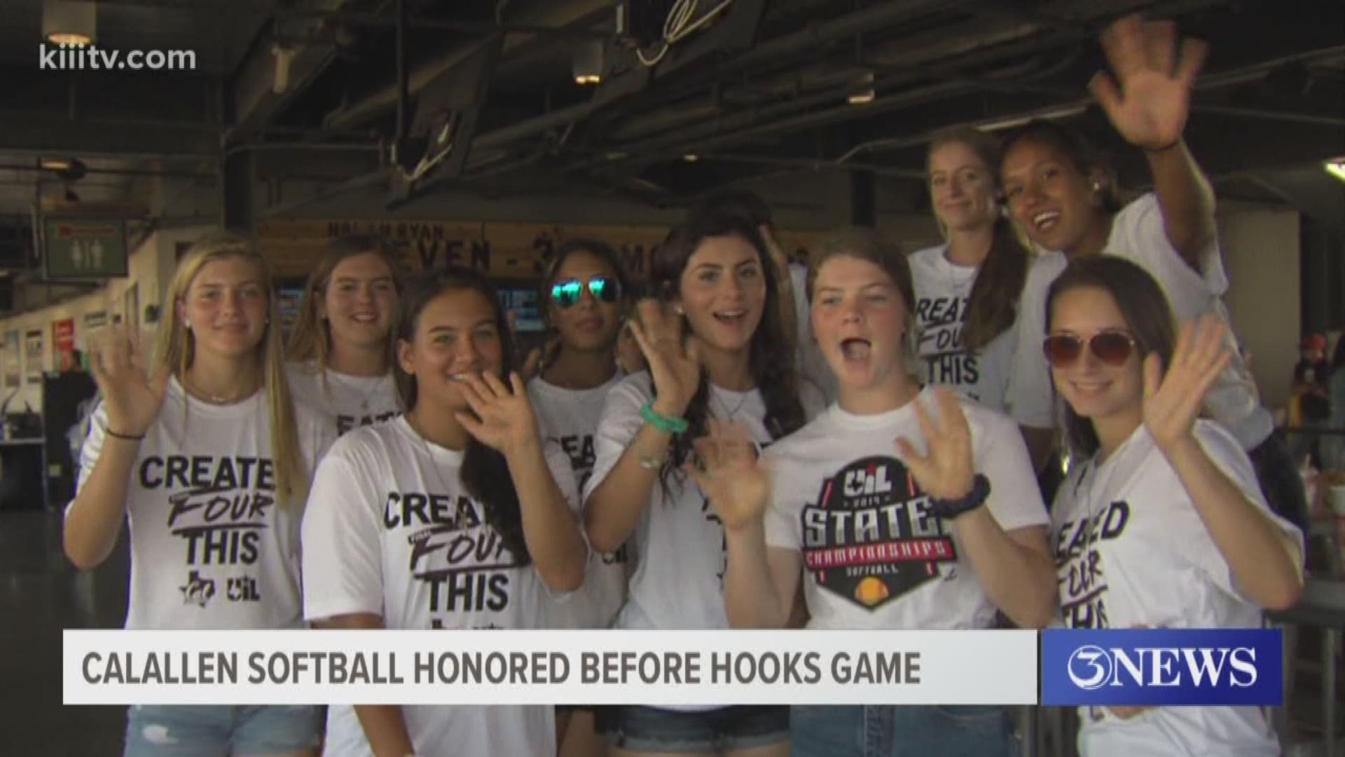 Calallen softball was recognized for it's run in the playoffs before Thursday night's Hooks win over the Sod Poodles.