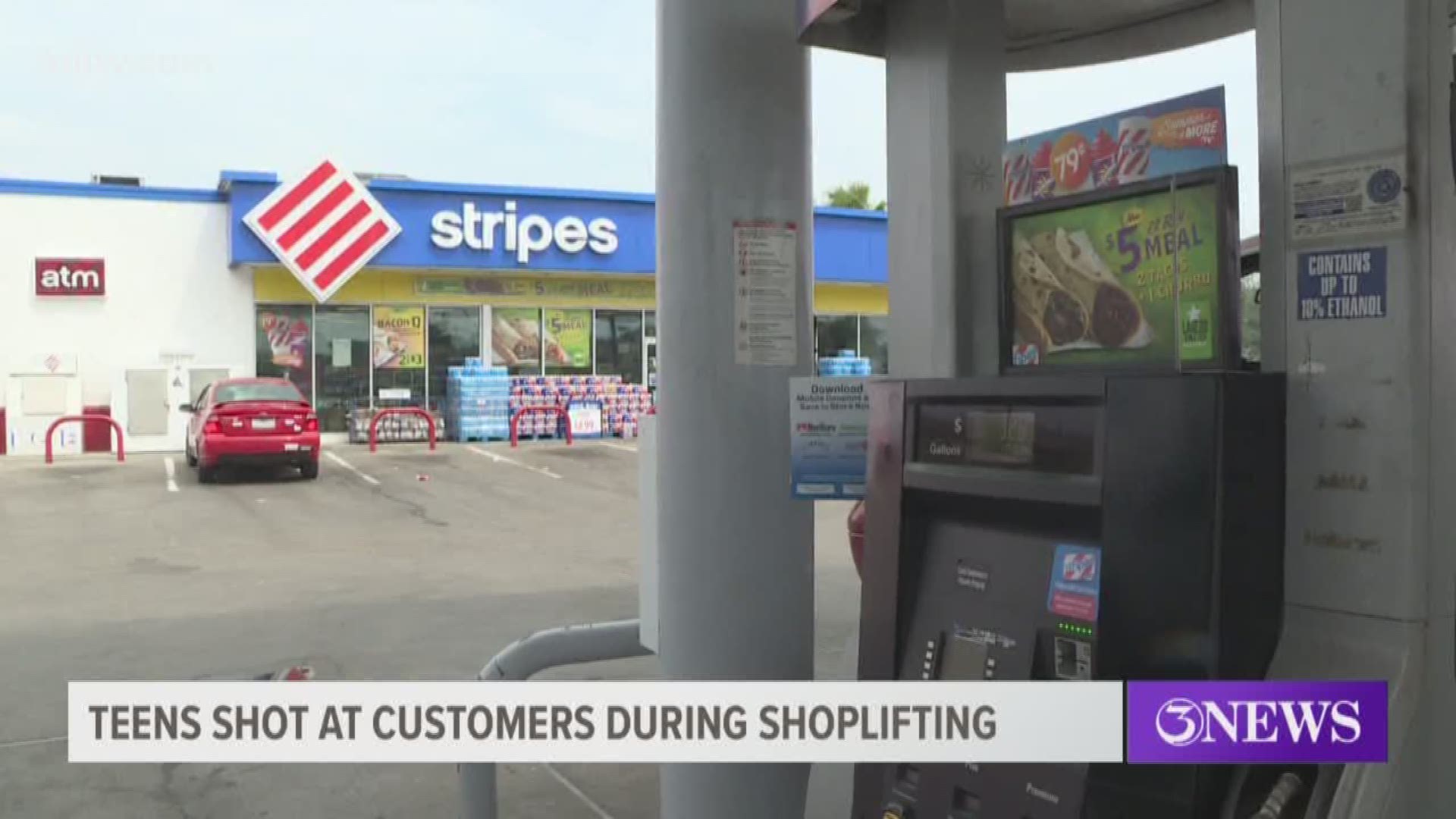 Three unidentified males believed to be between 15 and 17 shot at people filling up at a Stripes convenience store Friday morning in Corpus Christi's southside.