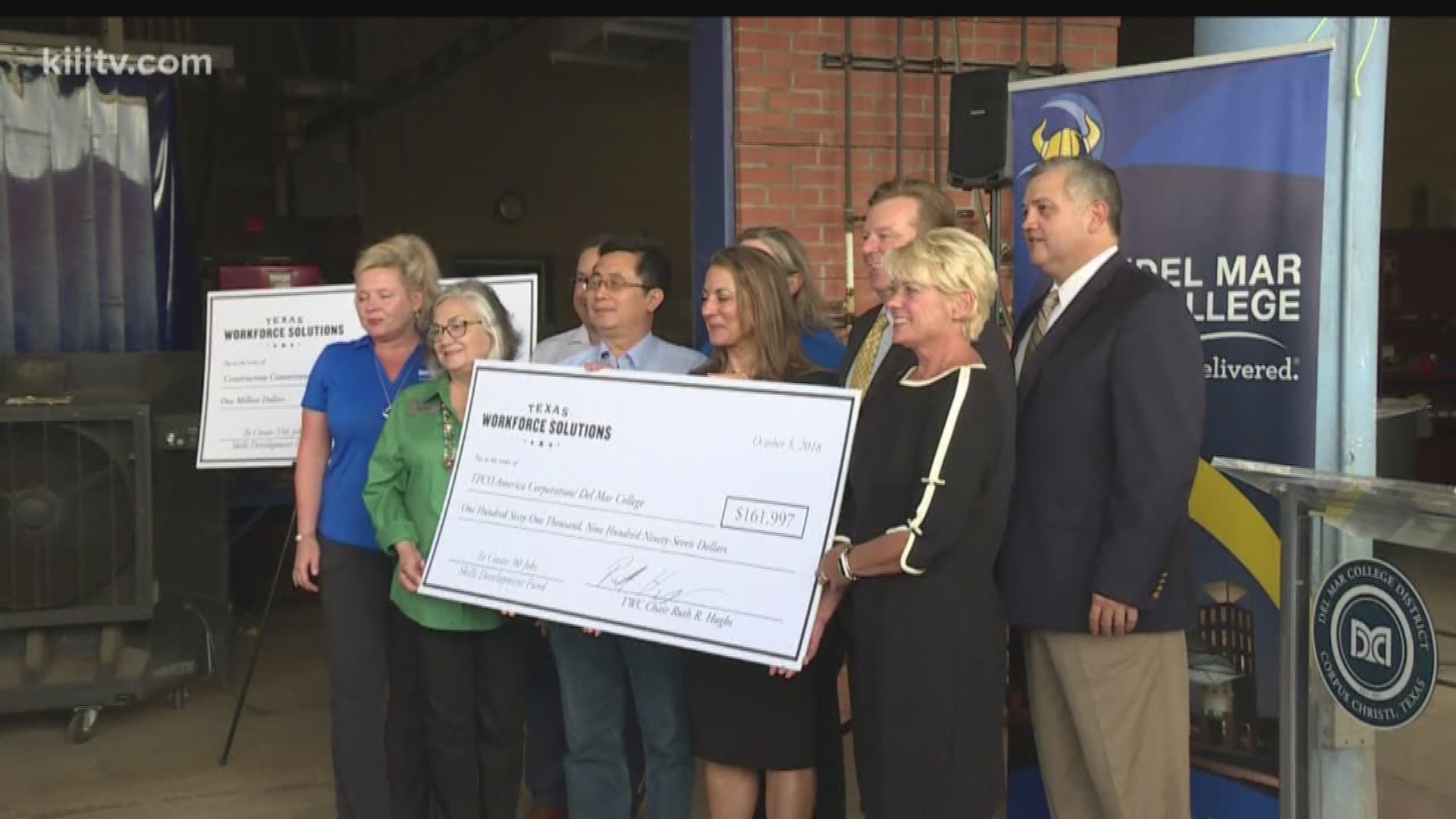 Del Mar College, the Texas Workforce Commission and partner industries in the Coastal Bend gathered Friday to recognize the Commission's efforts in getting a $1 million grant from the state and a second grant from Texas Workforce.