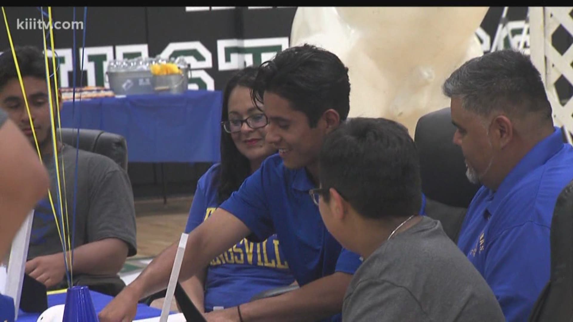 The Mustangs' baseball team took a break from playoff preparations so infielder Marco Castellanos could sign his letter of intent to play for Texas A&M-Kingsville next season.