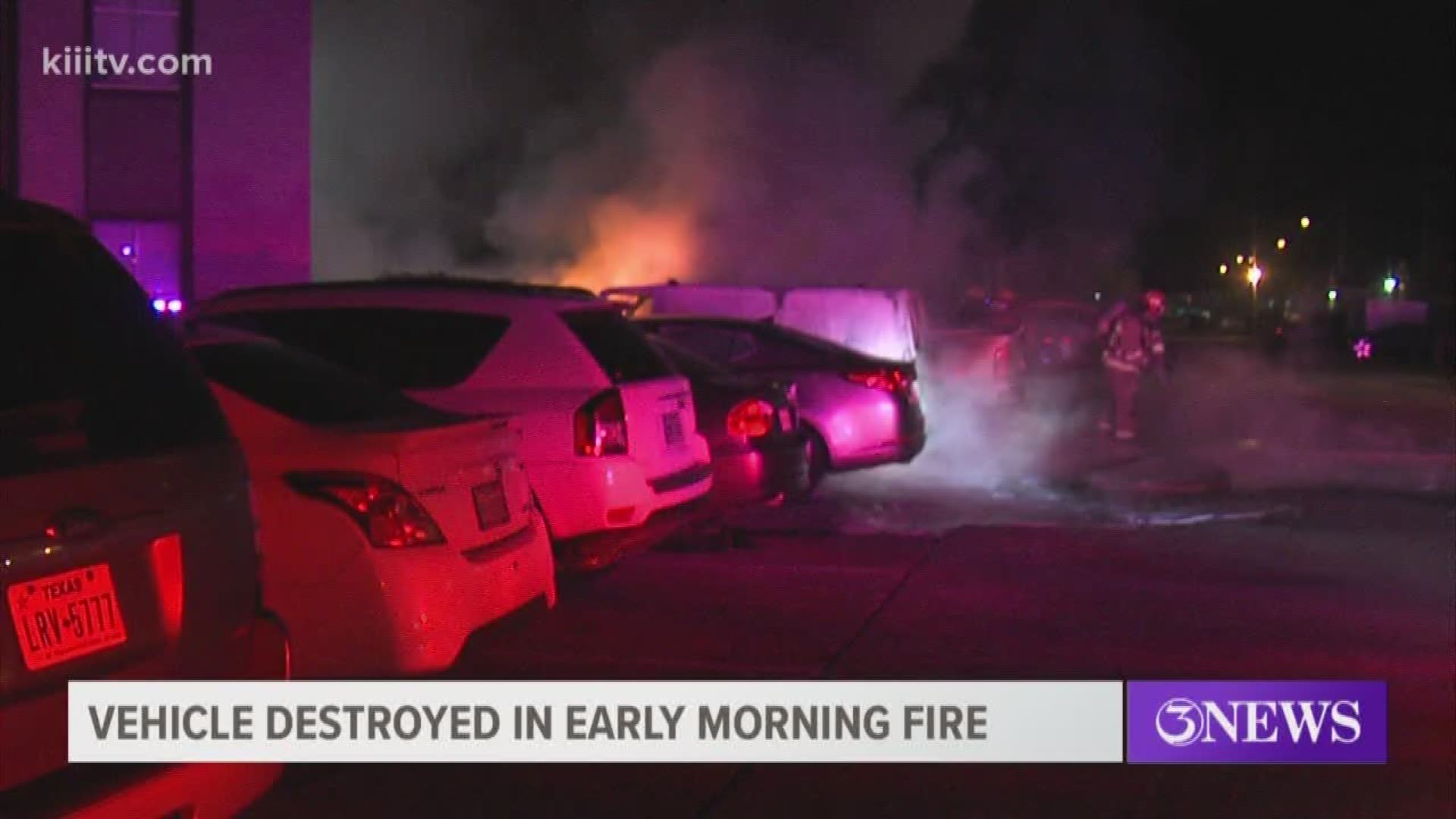 Corpus Christi firefighters responded to a vehicle fire Thursday morning at the Candlewood Apartments on Airline near Holly.