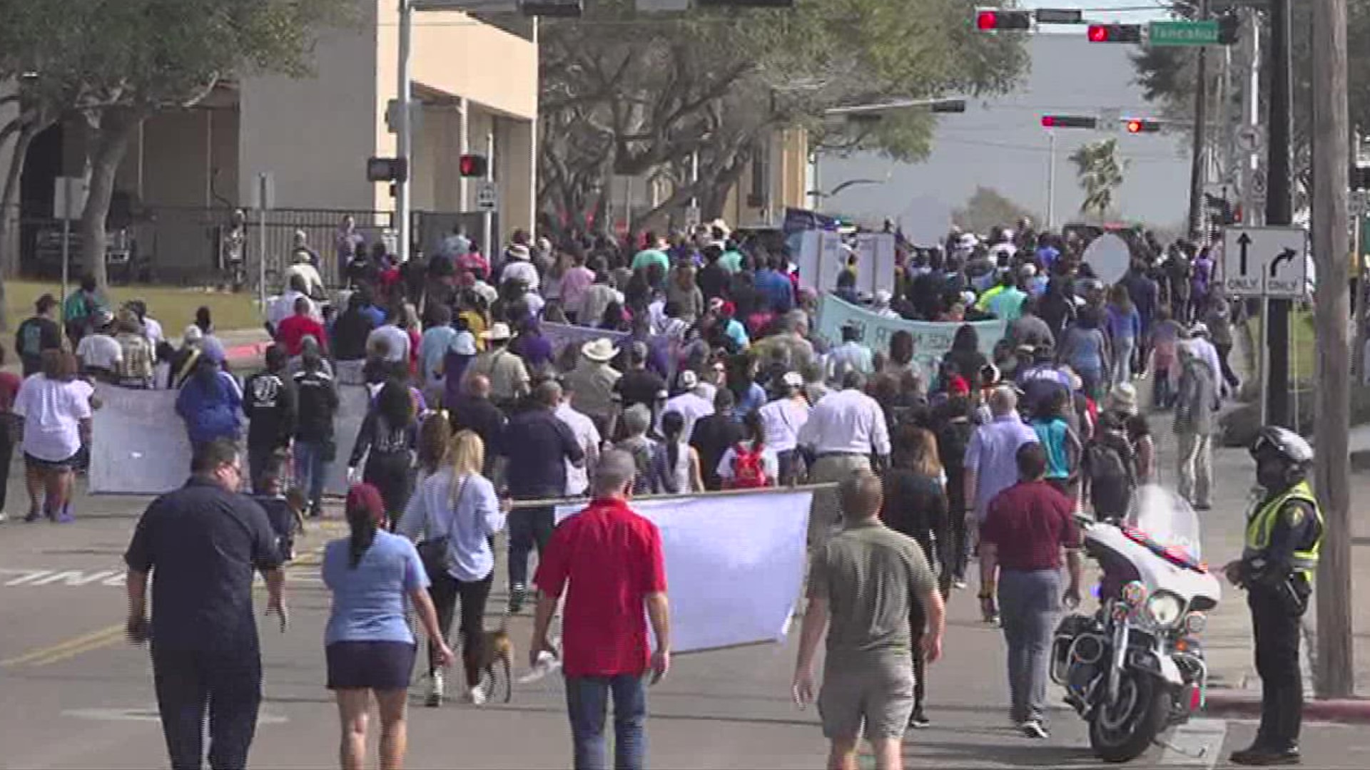 The march began at Corpus Christi City Hall and ended at the Church of the Good Shepherd.