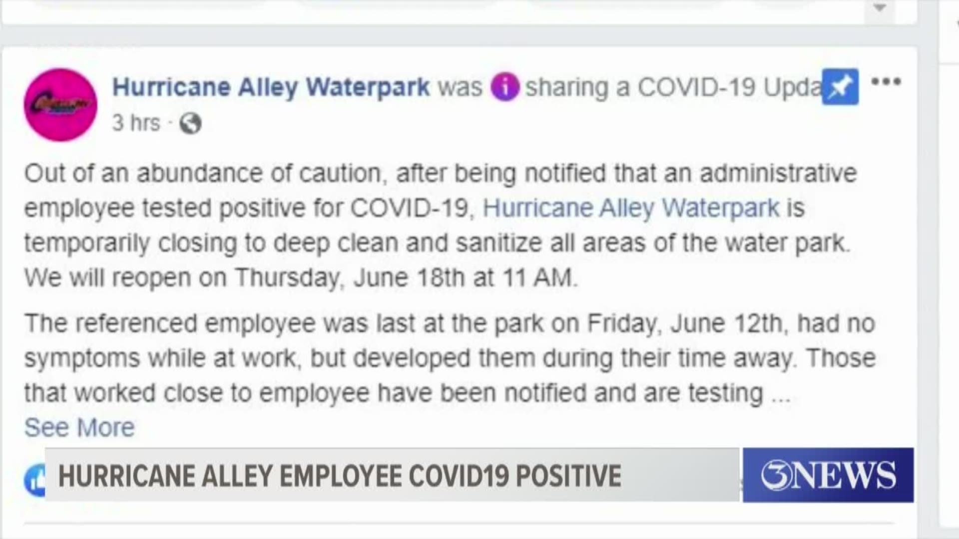 Officials with the waterpark said the employee was last at the park on June 12.