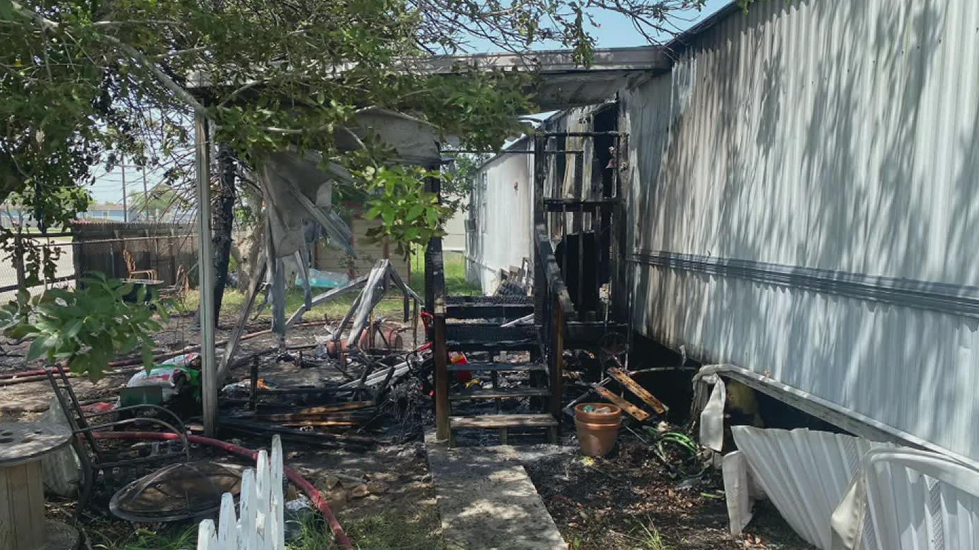 Fire crews were able to gain control and put the fire out within 15 minutes, but the trailer home was a total loss, officials said.