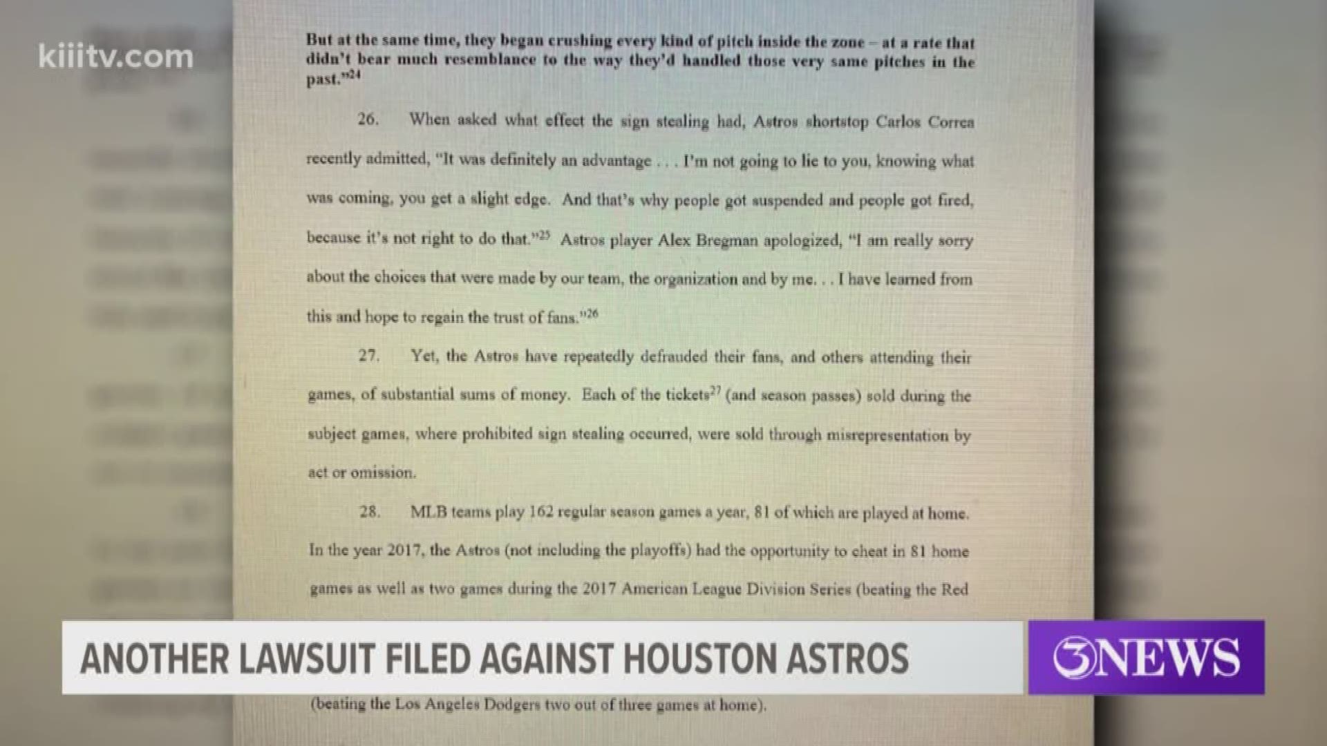 Two more lawsuits have been filed against the Houston Astros, and this time by a Corpus Christi law firm.