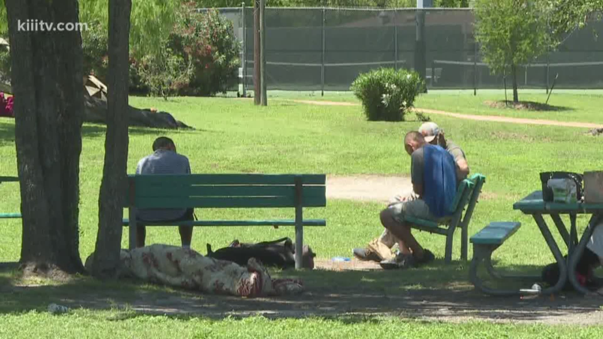 The homeless who were spending the lunch hour near South Bluff Park on Friday got an unexpected treat.