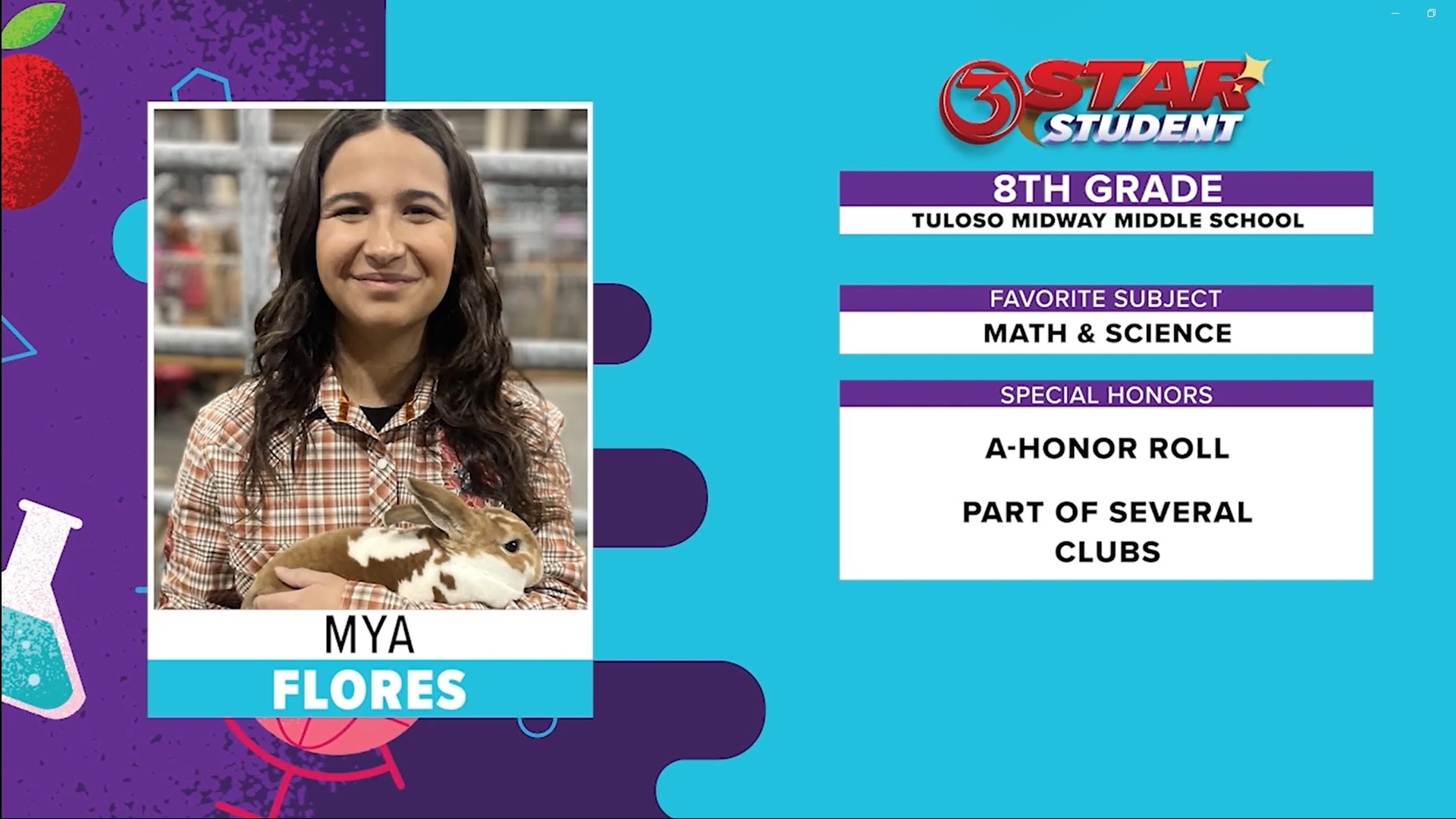 Mya is an eighth-grader at Tuloso-Midway MIddle School.