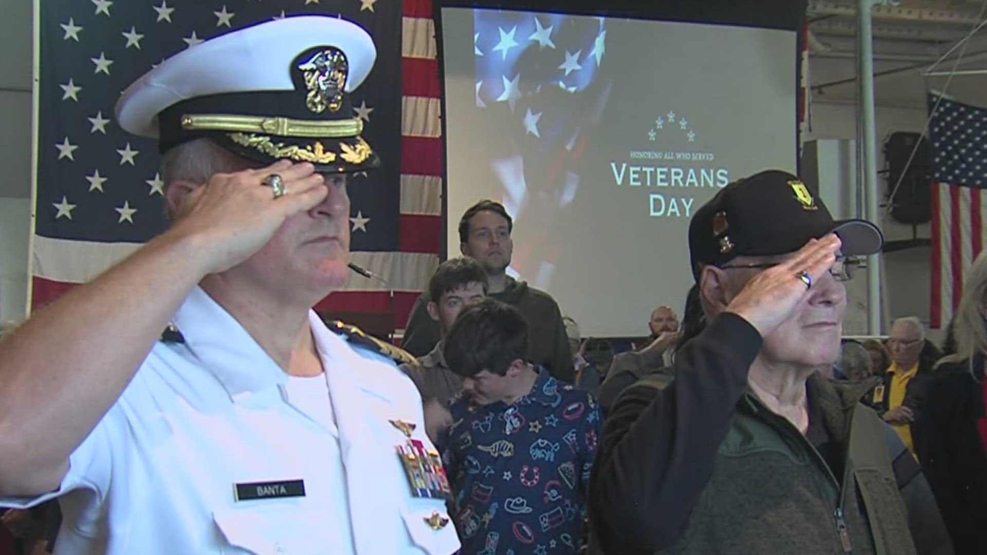 The folks at the USS Lexington celebrated Veterans Day with their Annual Salute to Veterans ceremony Saturday afternoon.