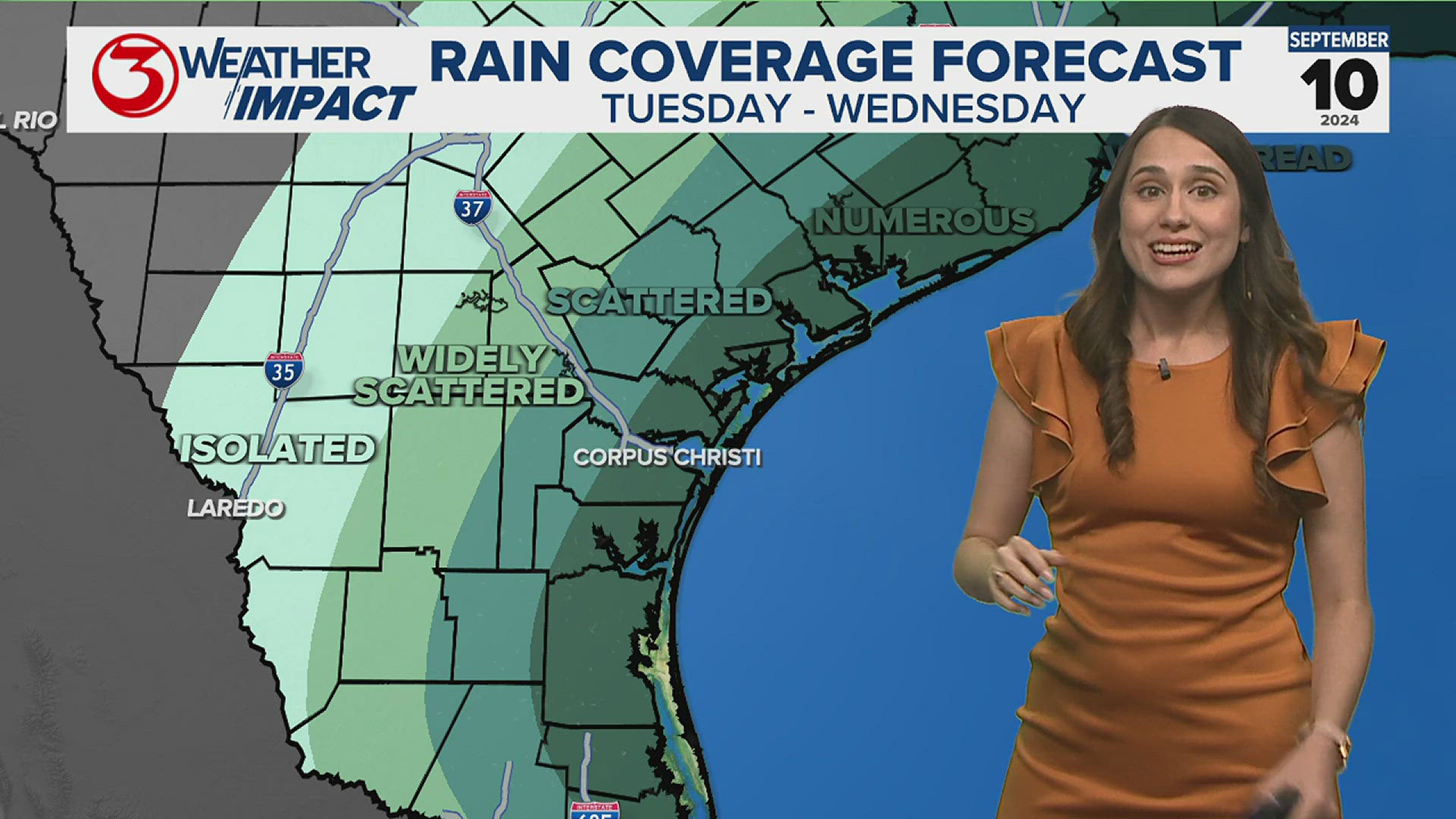 The taste of Fall we get Sunday morning will be gone heading later into the week. Humidity and higher rain chances come back into the forecast before midweek.