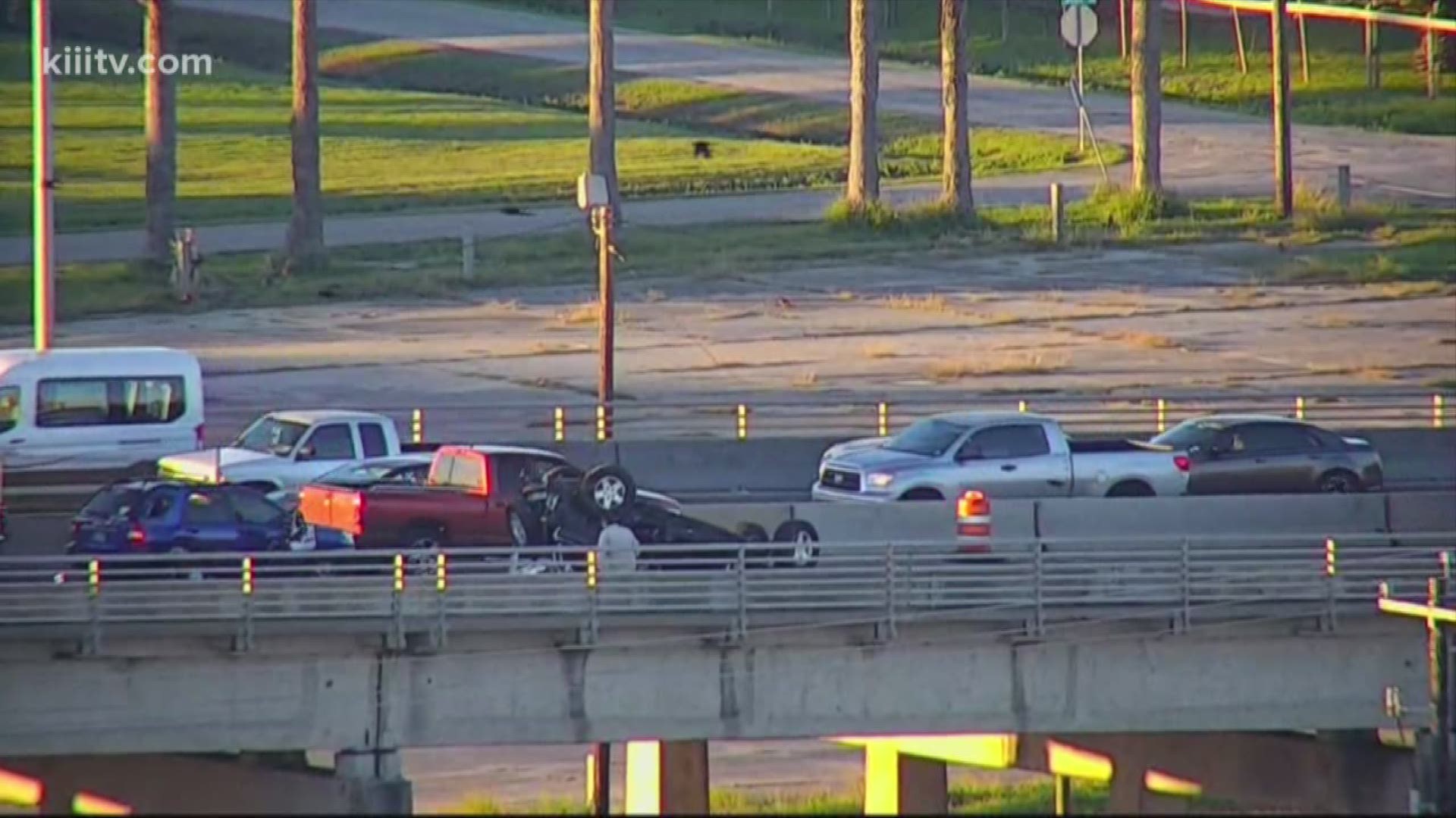 Corpus Christi police were called to the scene of a major accident Monday evening on the northbound side of the Harbor Bridge heading toward Portland.