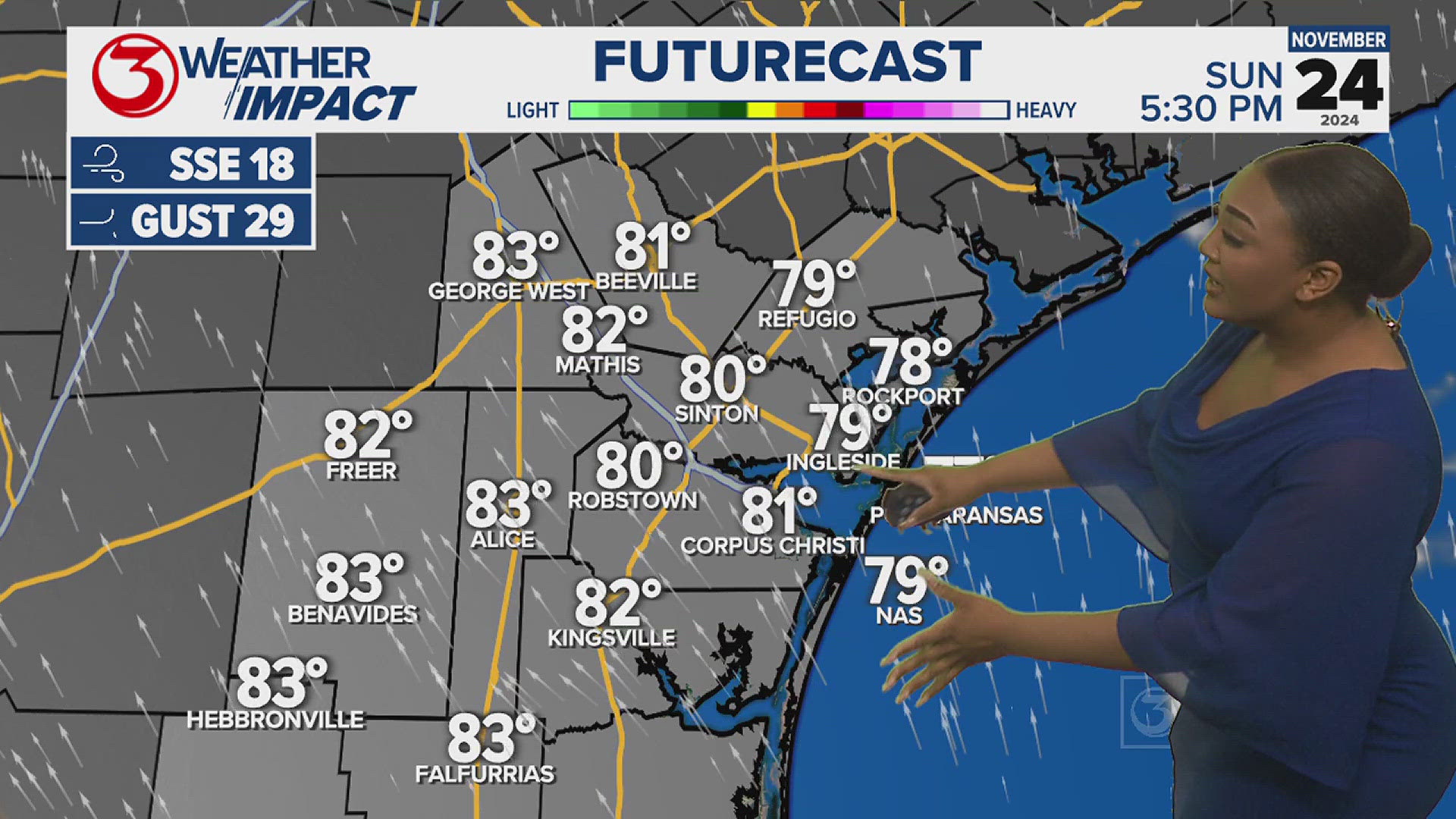 Thanks to the onshore flow of winds, humidity will build back into the region to allow morning low temperatures to sit about ten degrees warmer than Saturday AM.