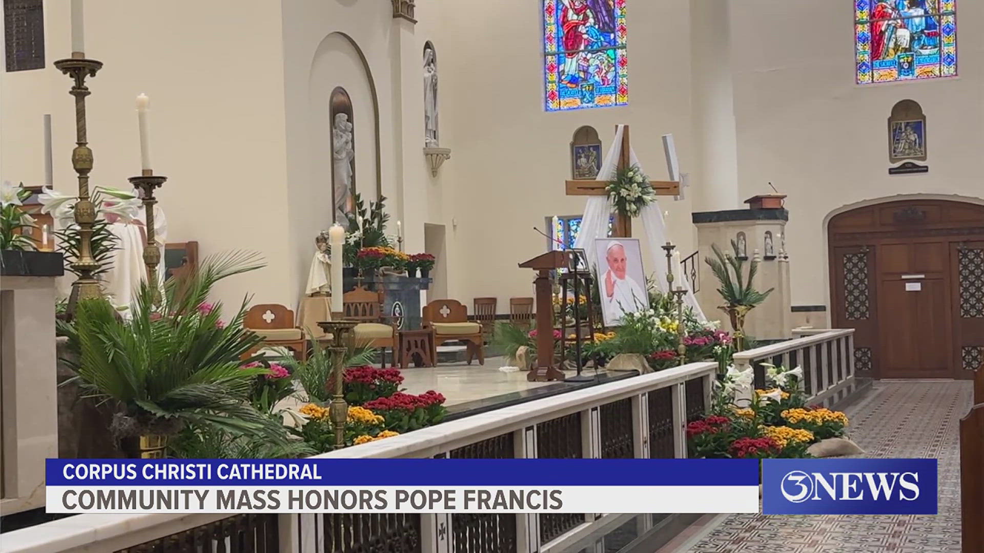 The service brought many in the Coastal Bend community together to honor the late pontiff, alongside all of the priests from the diocese.