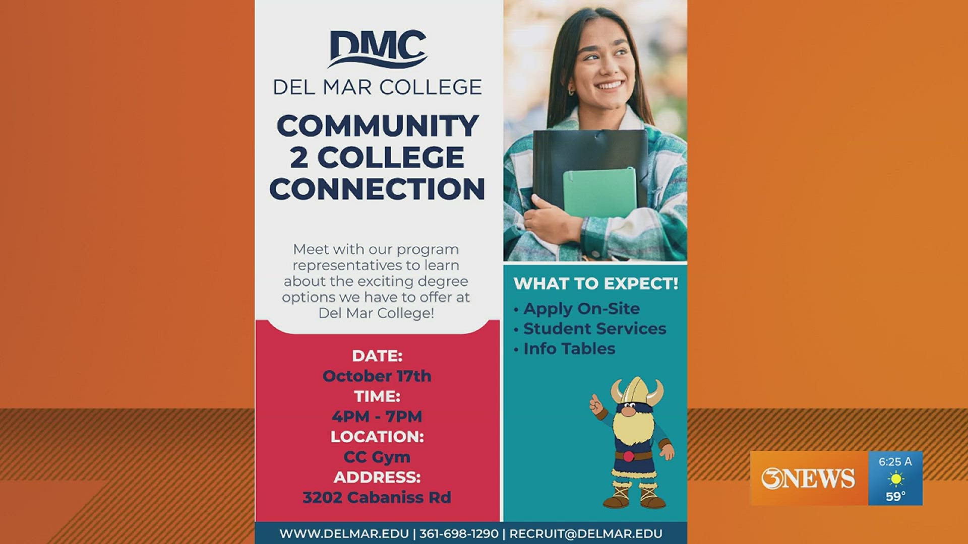 The "Community 2 College Connection" event Oct. 17 will offer the community a chance to explore higher education opportunities at Del Mar College.