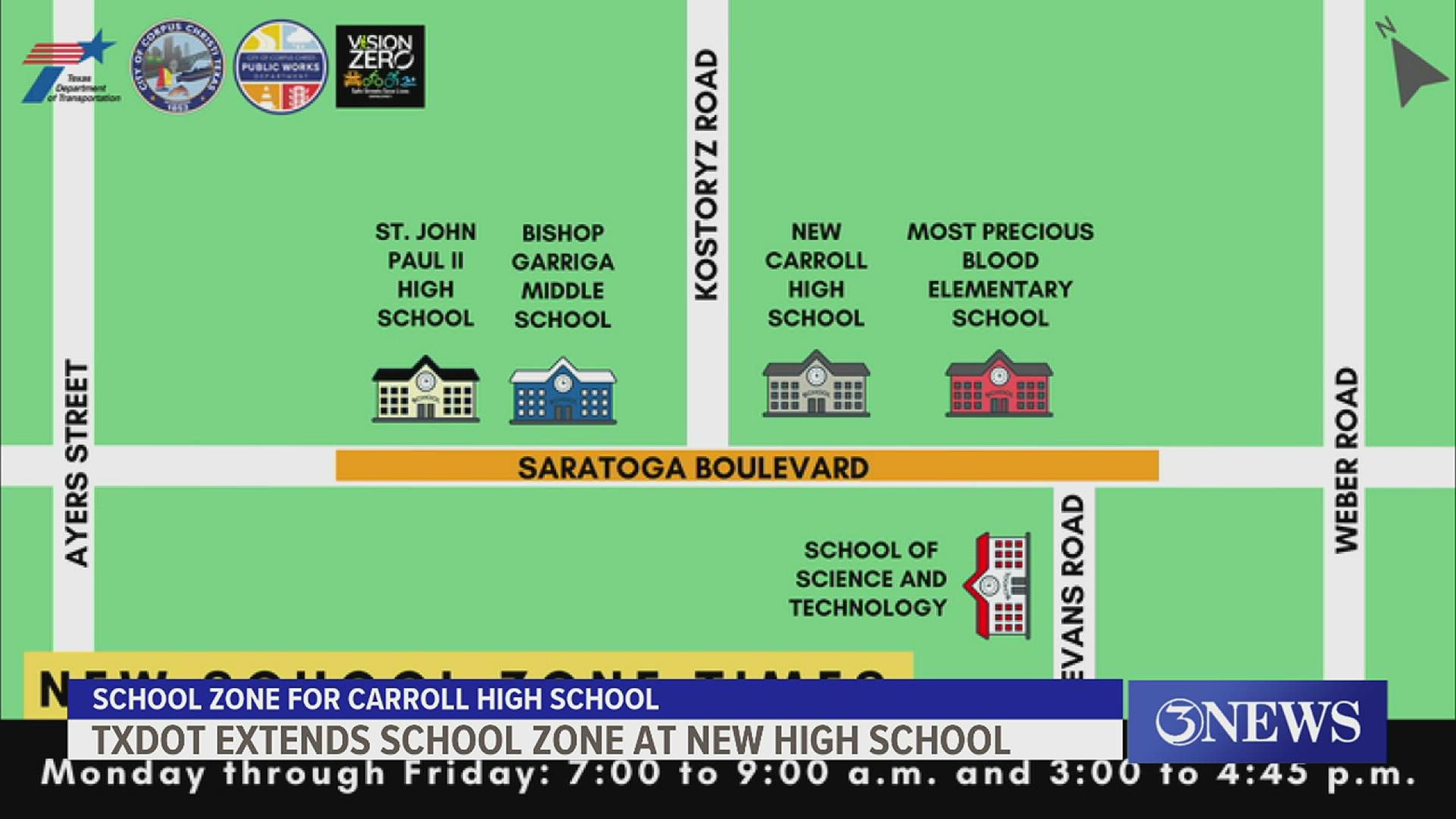 This comes after a 3NEWS report that the new high school was missing school zones at the start of the school year.
