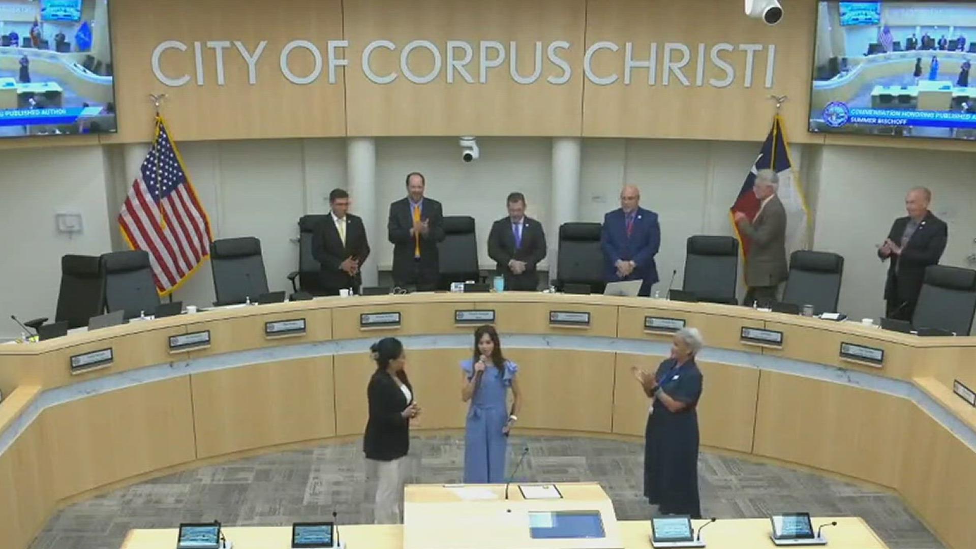 Summer Bischoff  recently published 'Hurry Hurry', for this she was recognized and commended by the Corpus Christi City Council on Monday.