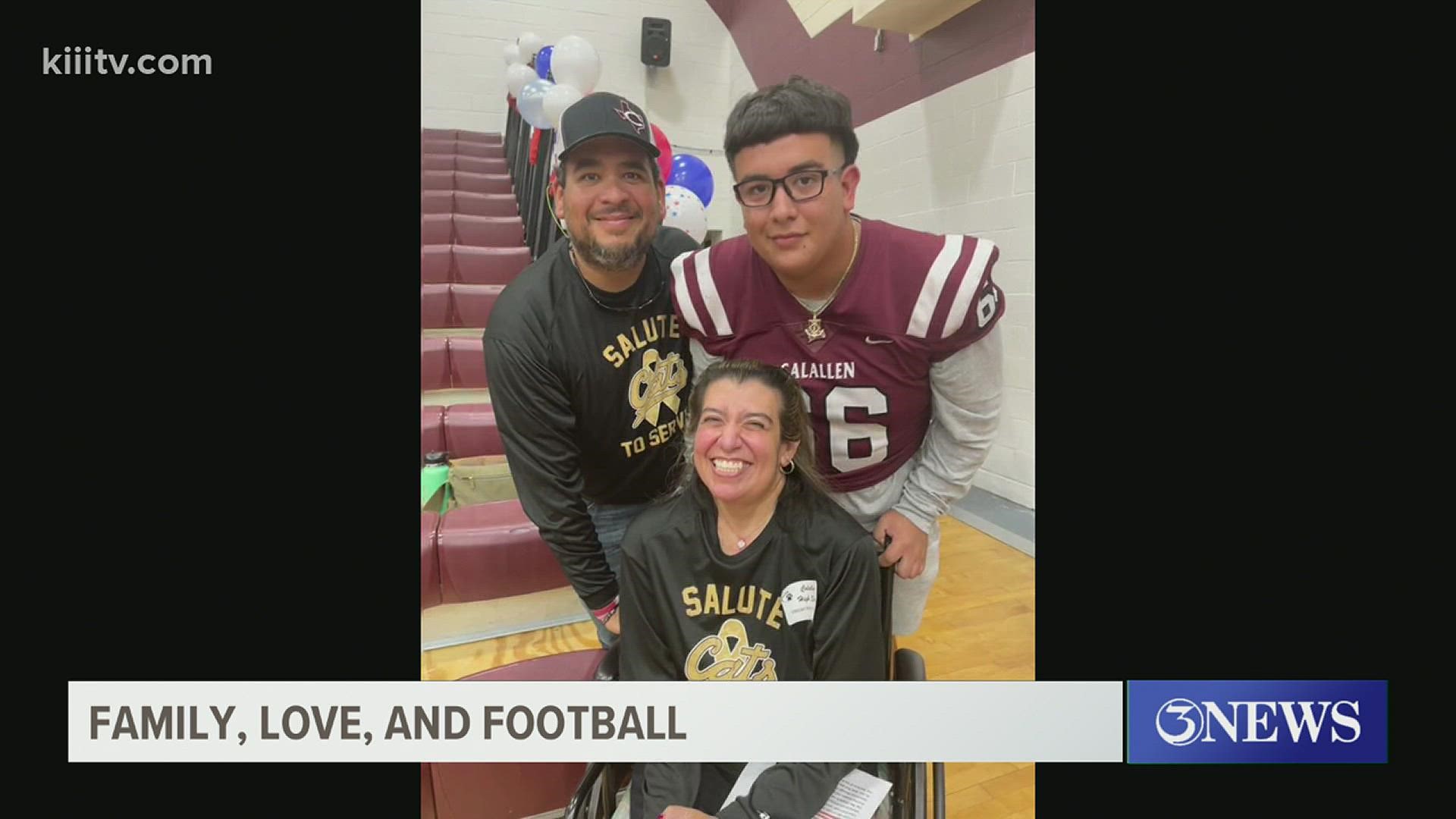 Daniel Garcia Jr. will now play for the 'Lobos' of Sul Ross State University. He is playing at the next level, even after almost losing his biggest fan - his mom.