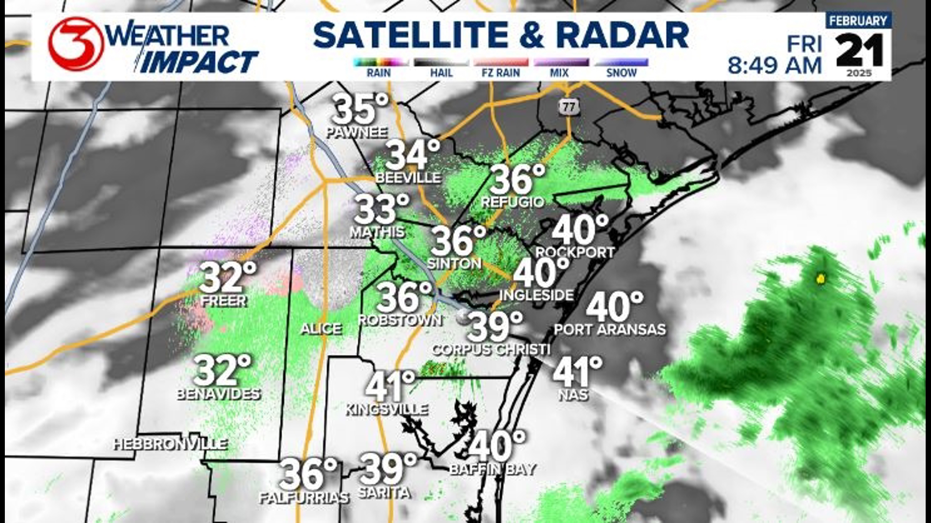 Weather impact alert for cold rain in South Texas this weekend | kiiitv.com