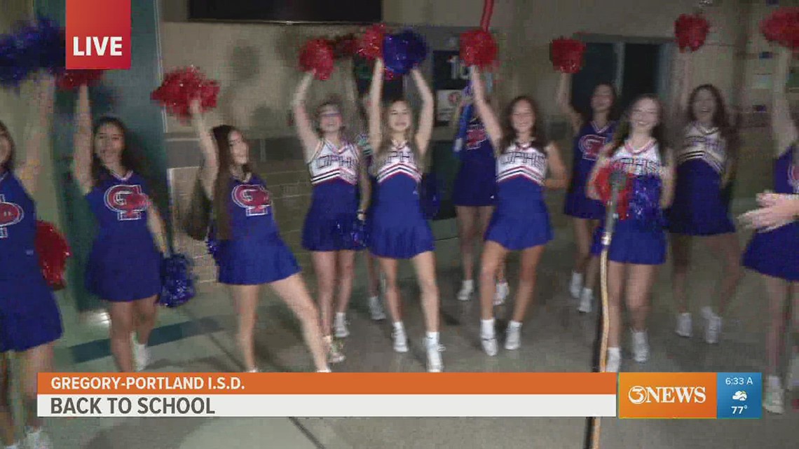 GregoryPortland ISD cheer squad ready for first day of the new school