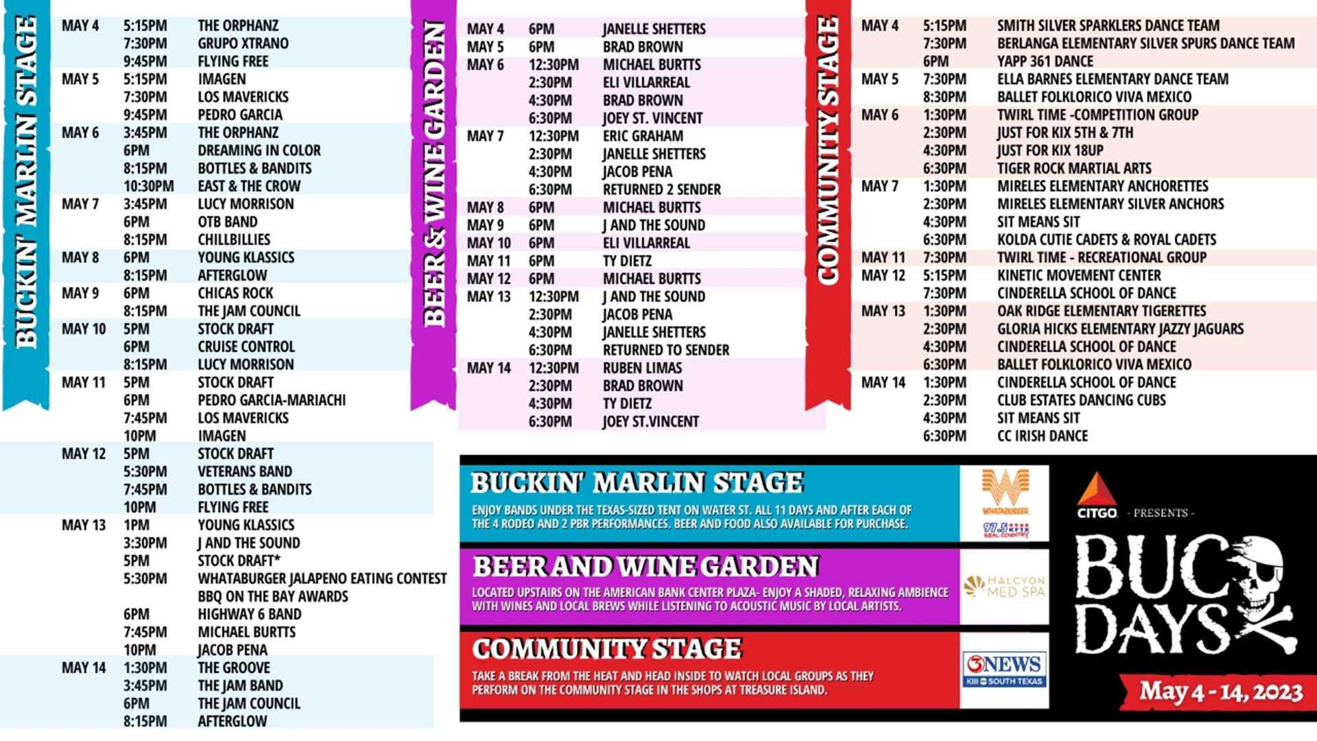 Buc Days 2023 events, ticket info and schedule