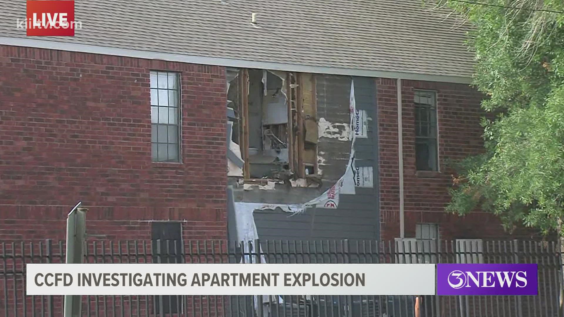 Officials said a contractor was working in the apartment at the time of the explosion, and that it was a chemical explosion in nature.