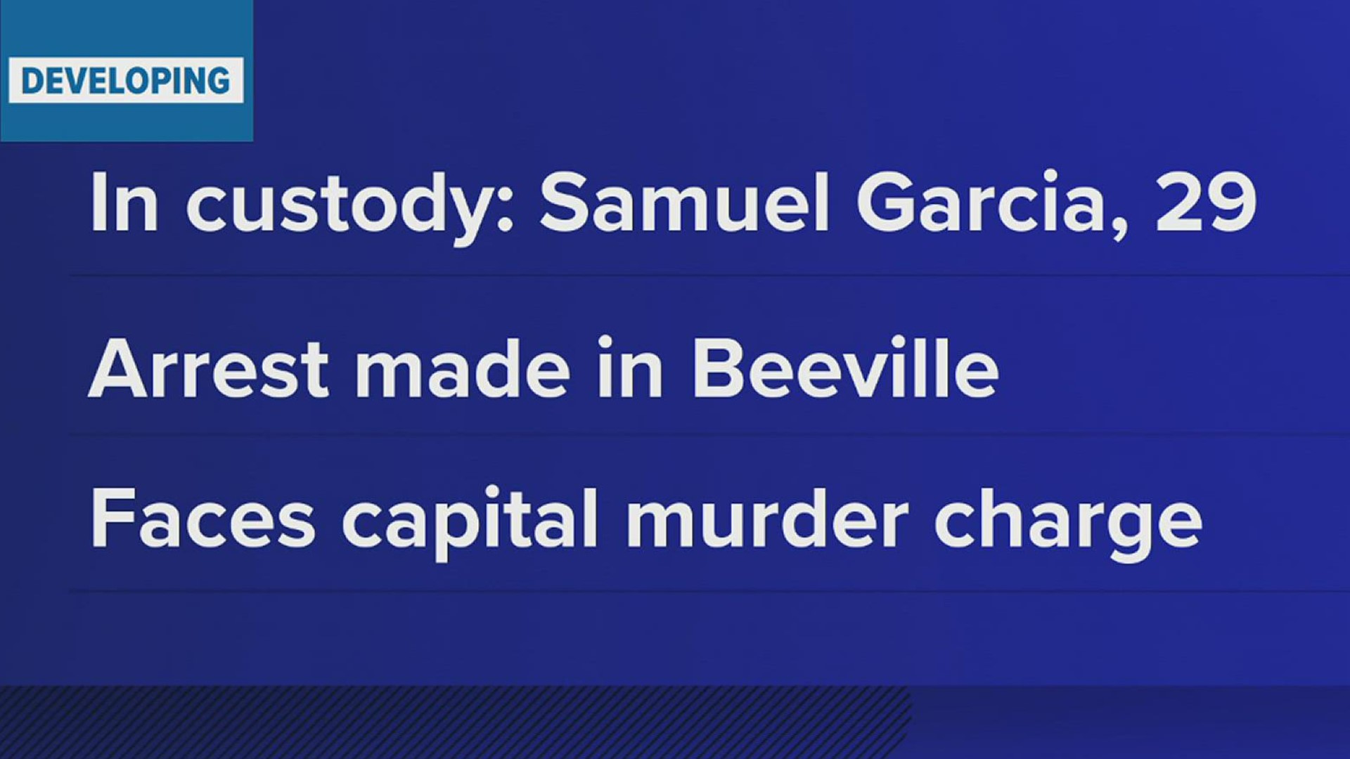 According to the U.S. Marshals Service, 29-year-old Samuel Garcia was found in a home in Beeville around the 1100 Block of St. Mary's.