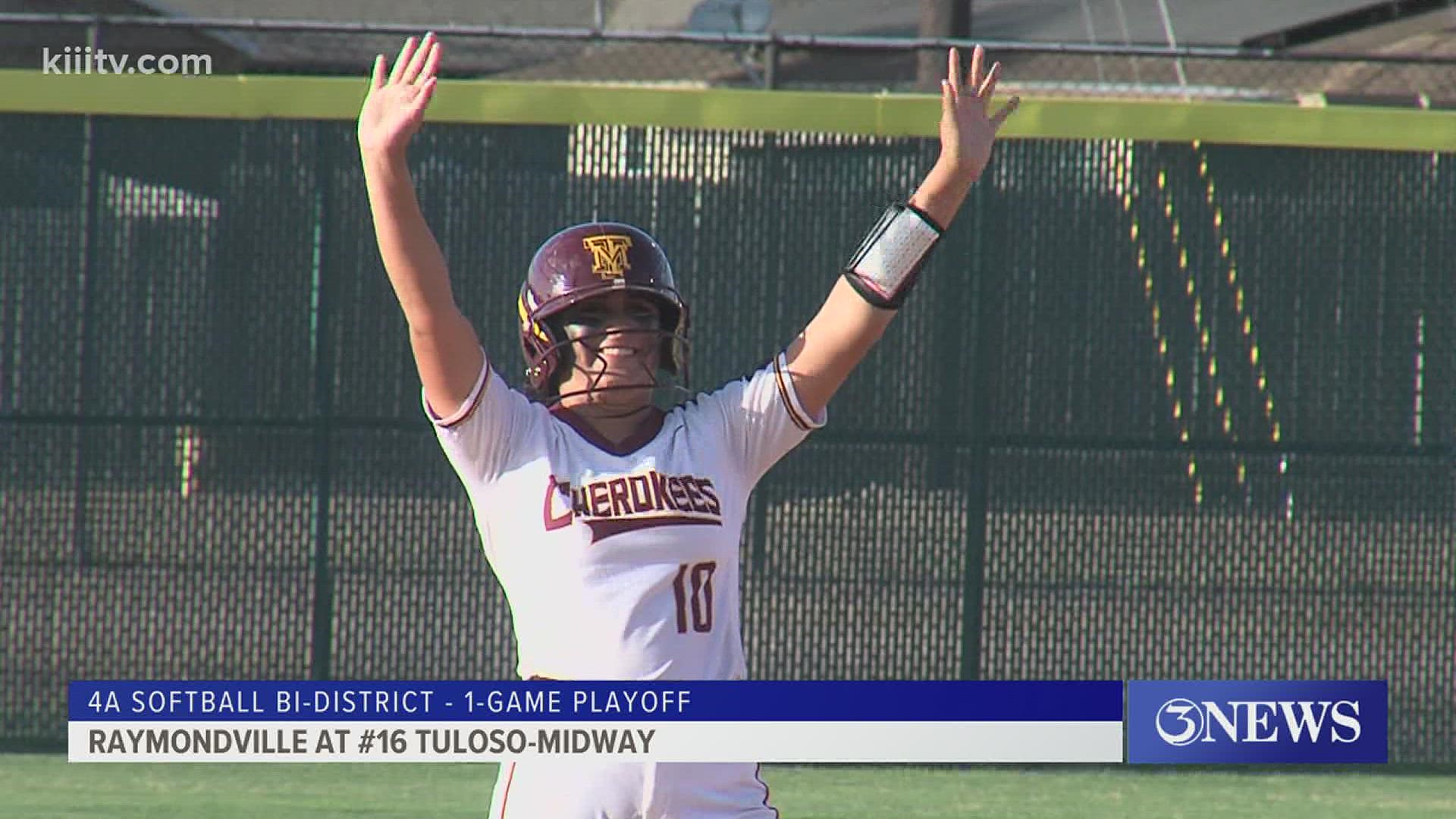 Tuloso-Midway advanced with an 11-4 win over Raymondville while Santa Gertrudis scored 10 unanswered runs in a 10-1 win over Odem.