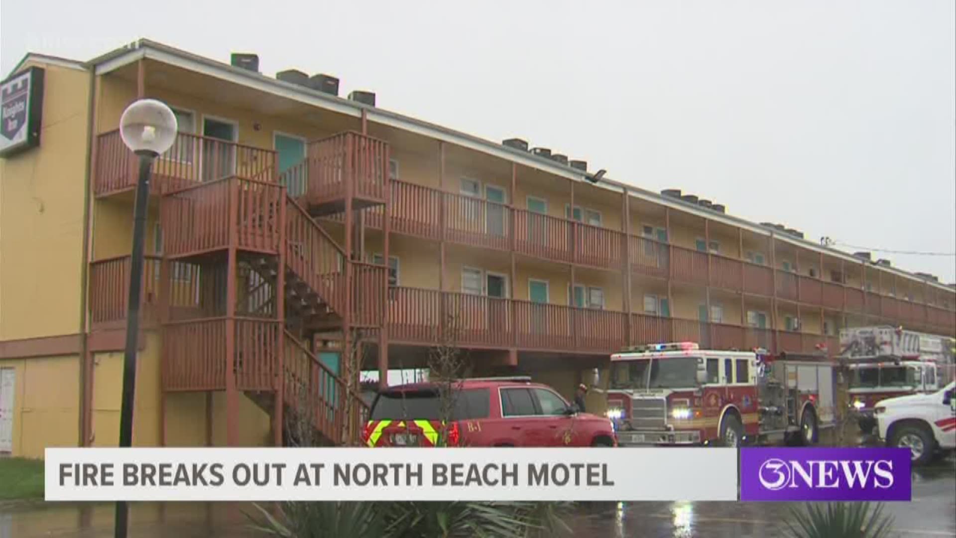 The Corpus Christi Fire Department was called to a fire at the Knight's Inn on North Beach just before 10 p.m. Wednesday.