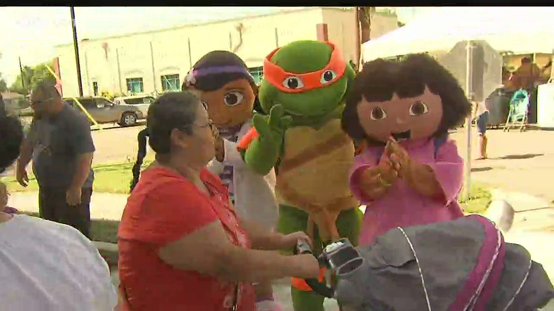 A celebration held at the health center parking lot for NICU reunion.