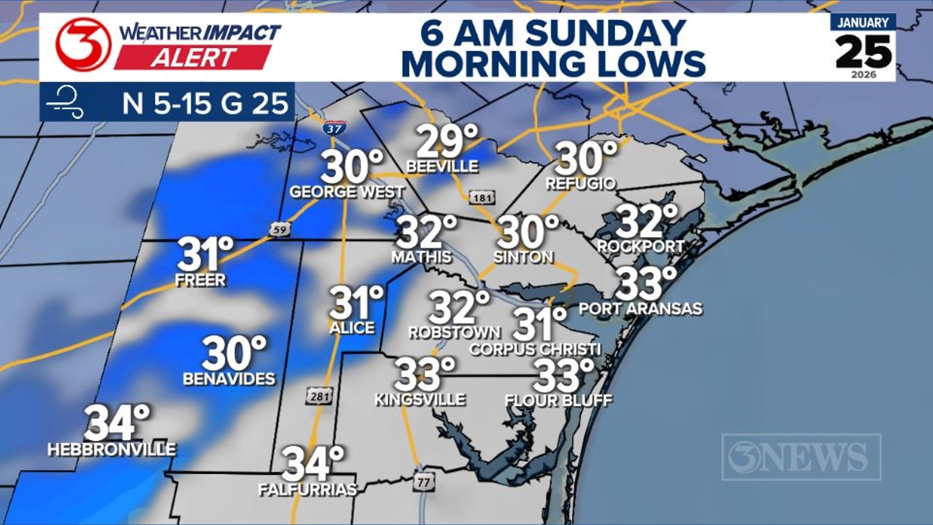Weather Impact Alert for extreme cold and freezing rain in the Coastal ...
