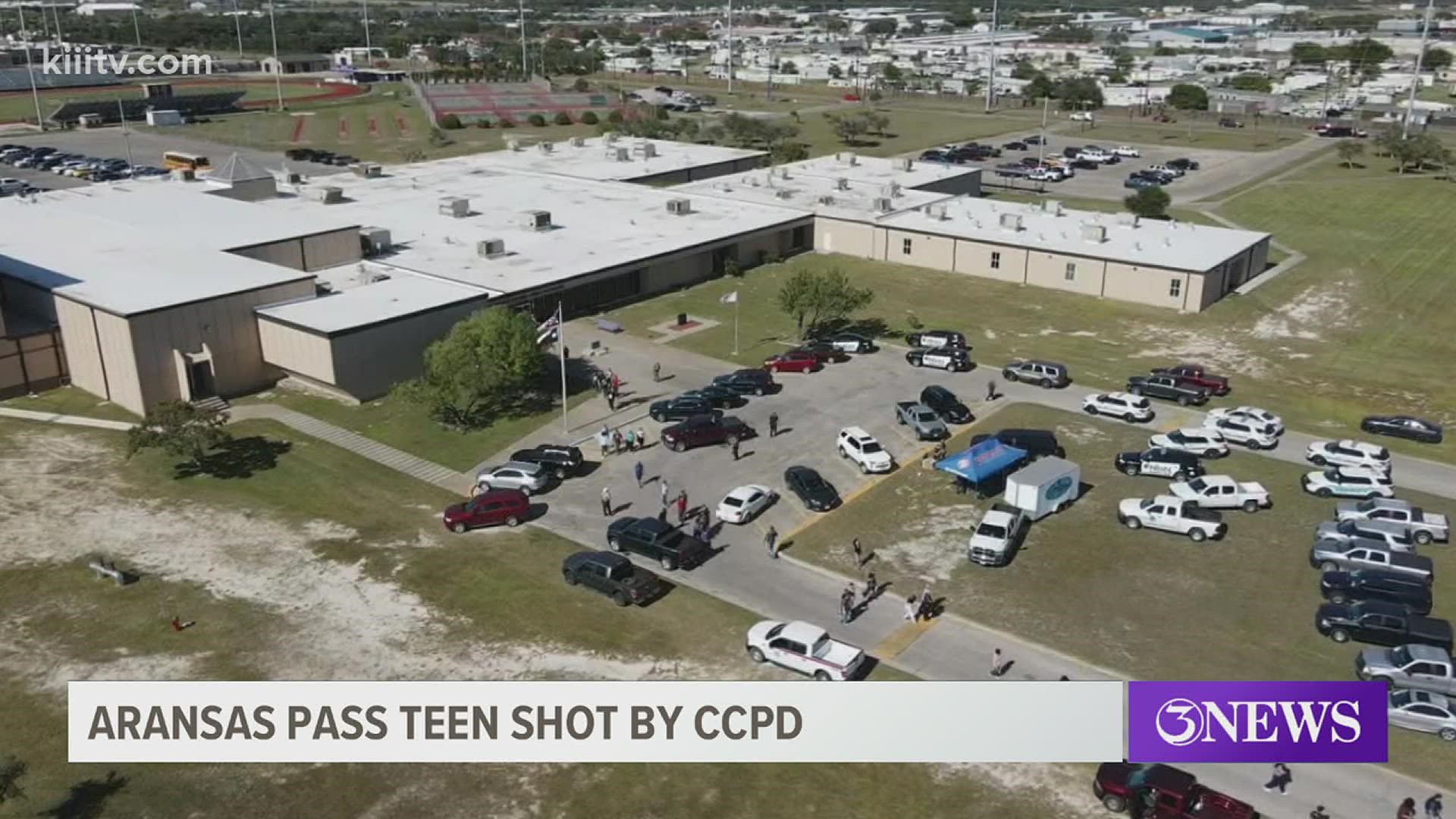 Police confirmed Wednesday that the person who was shot by Corpus Christi police after fleeing a hit-and-run crash was the Aransas Pass ISD threat suspect.