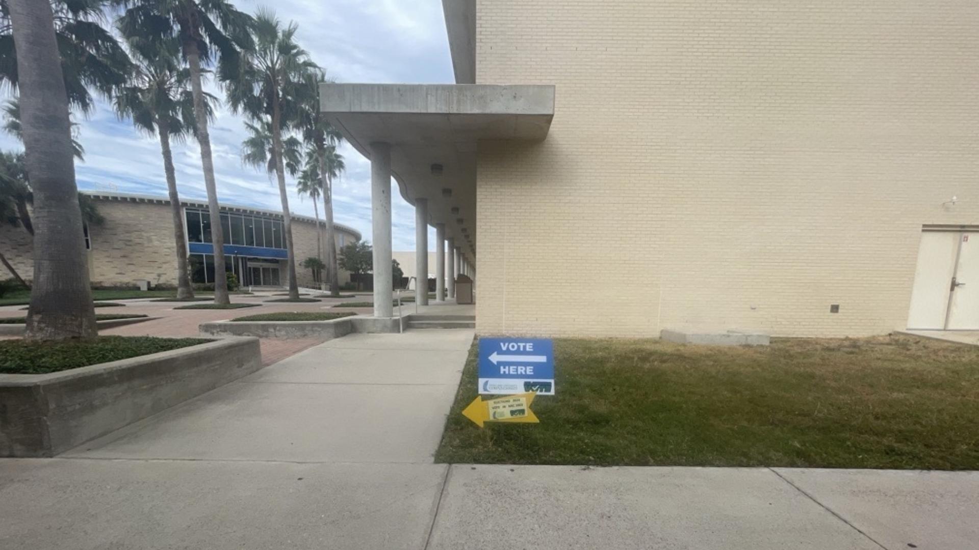 Signs attempt to direct voters to the Natural Resources Center