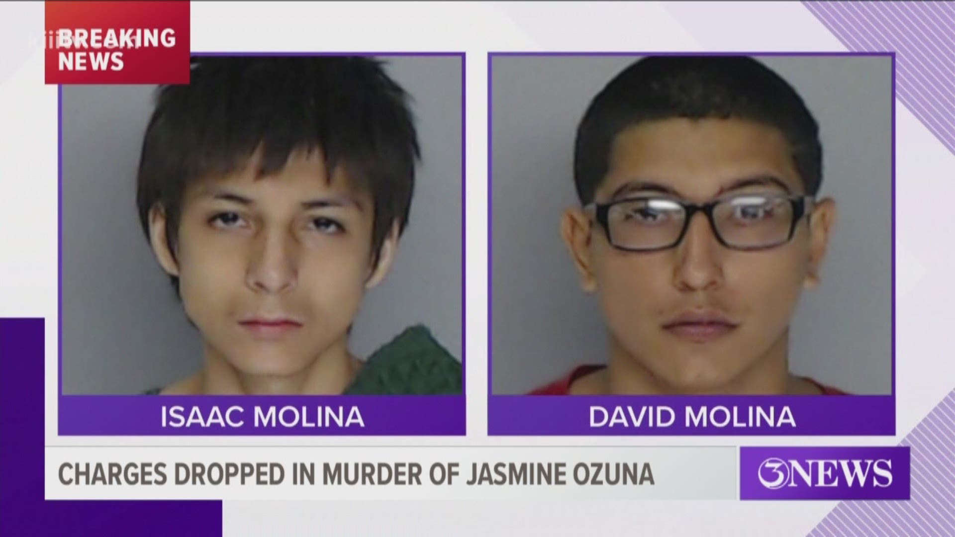 A Grand Jury declined to indict Isaac and David Molina in the murder of Jasmine Ozuna.