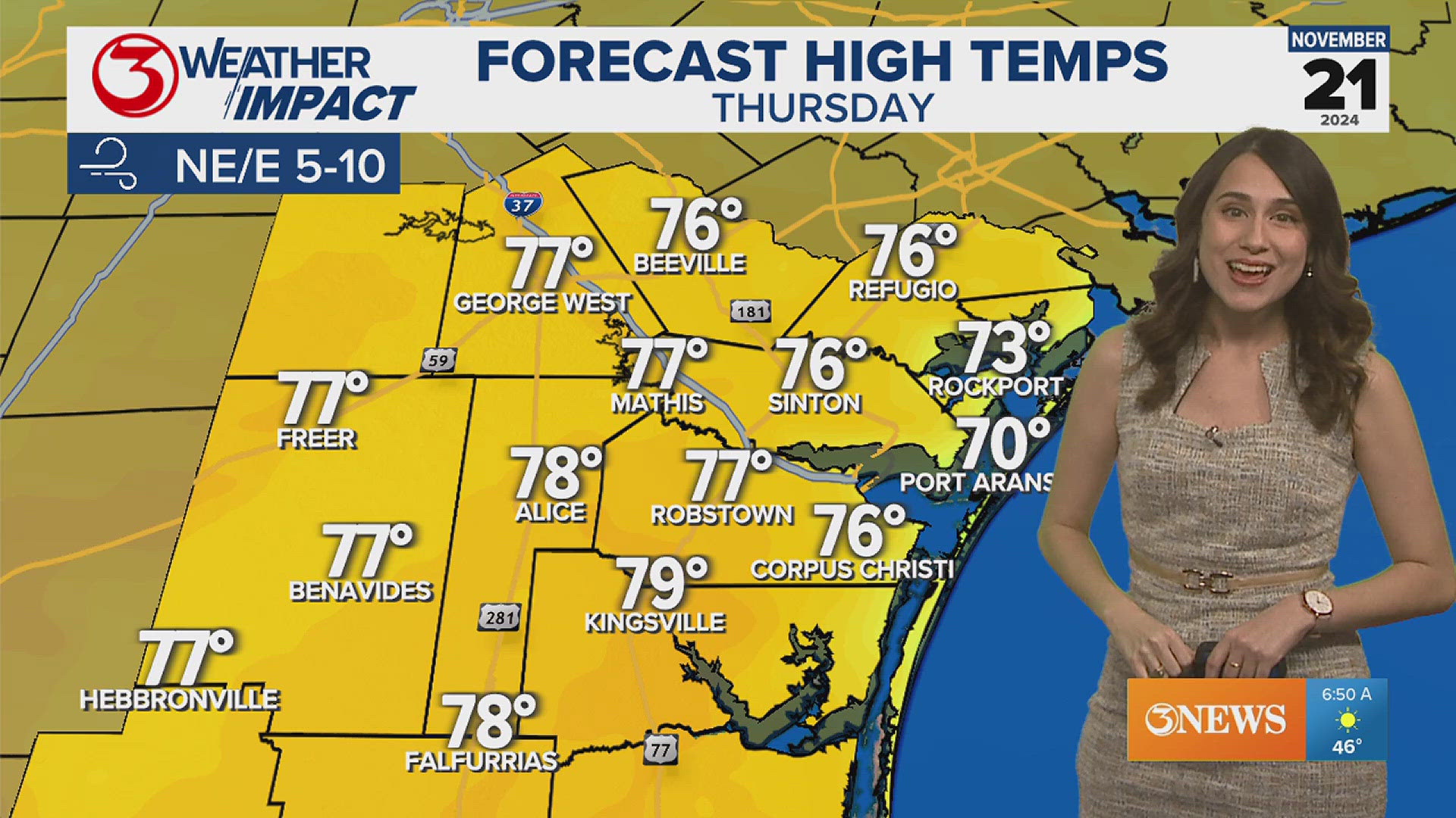 Expect lots of sunshine through the weekend, with humidity and a few clouds returning by next Monday. Rain chances are slim to none.