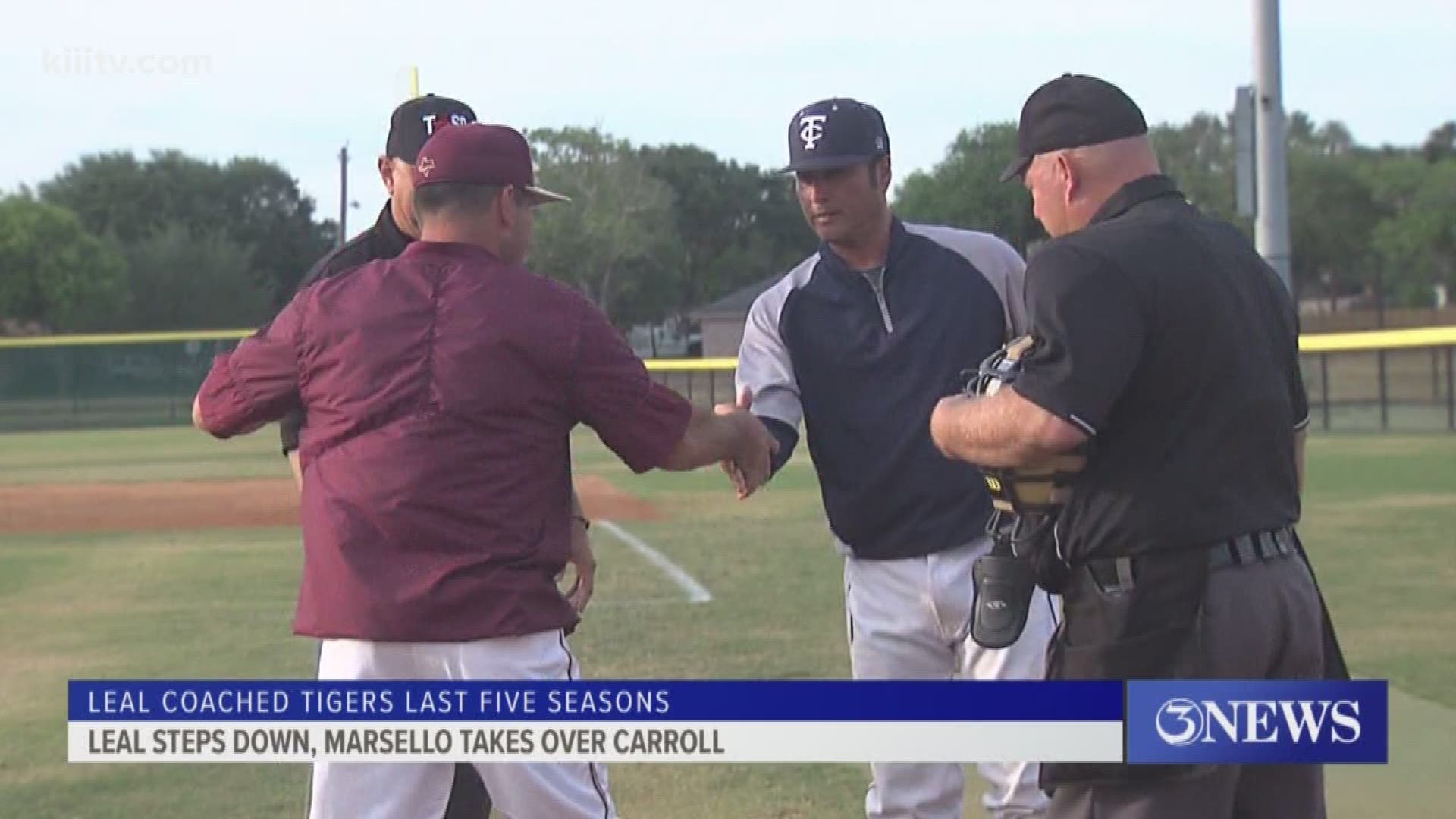 Head baseball coach Mike Leal is stepping down from his position at Carroll. Tuloso-Midway's David Marsello will take over the helm for the Tigers.