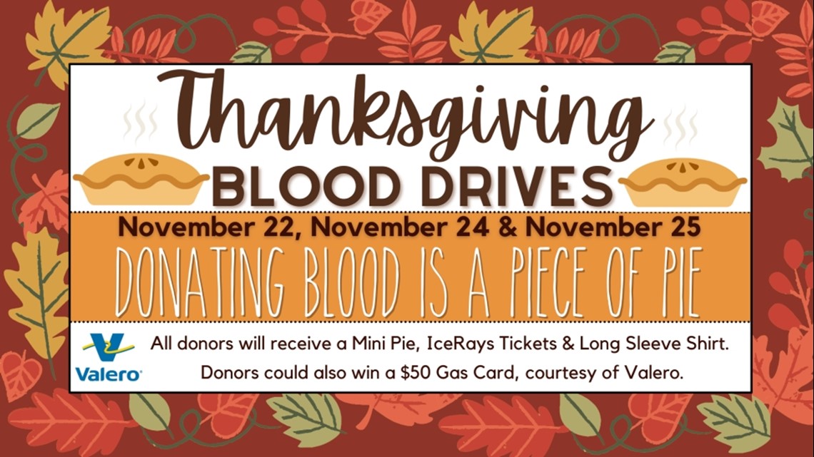 Coastal Bend Blood Center Thanksgiving Drive Today And Tomorrow ...