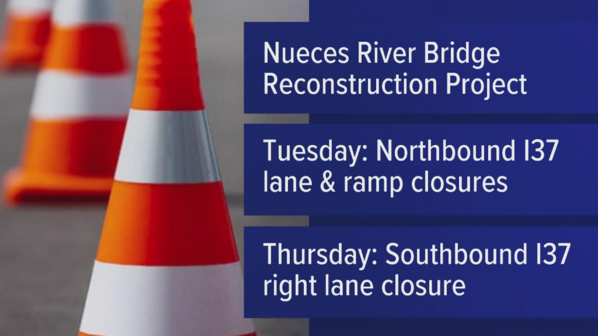 This work is part of the I37 Nueces River Bridge reconstruction project.