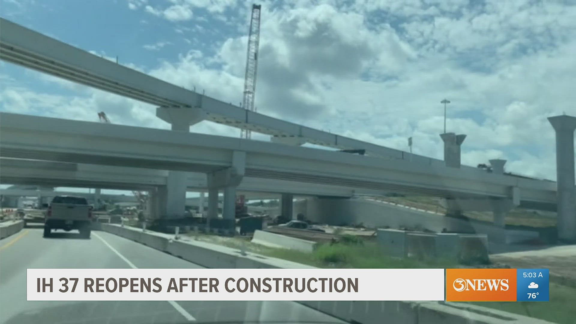 Construction on the Harbor Bridge Project had lanes shut down over the weekend.